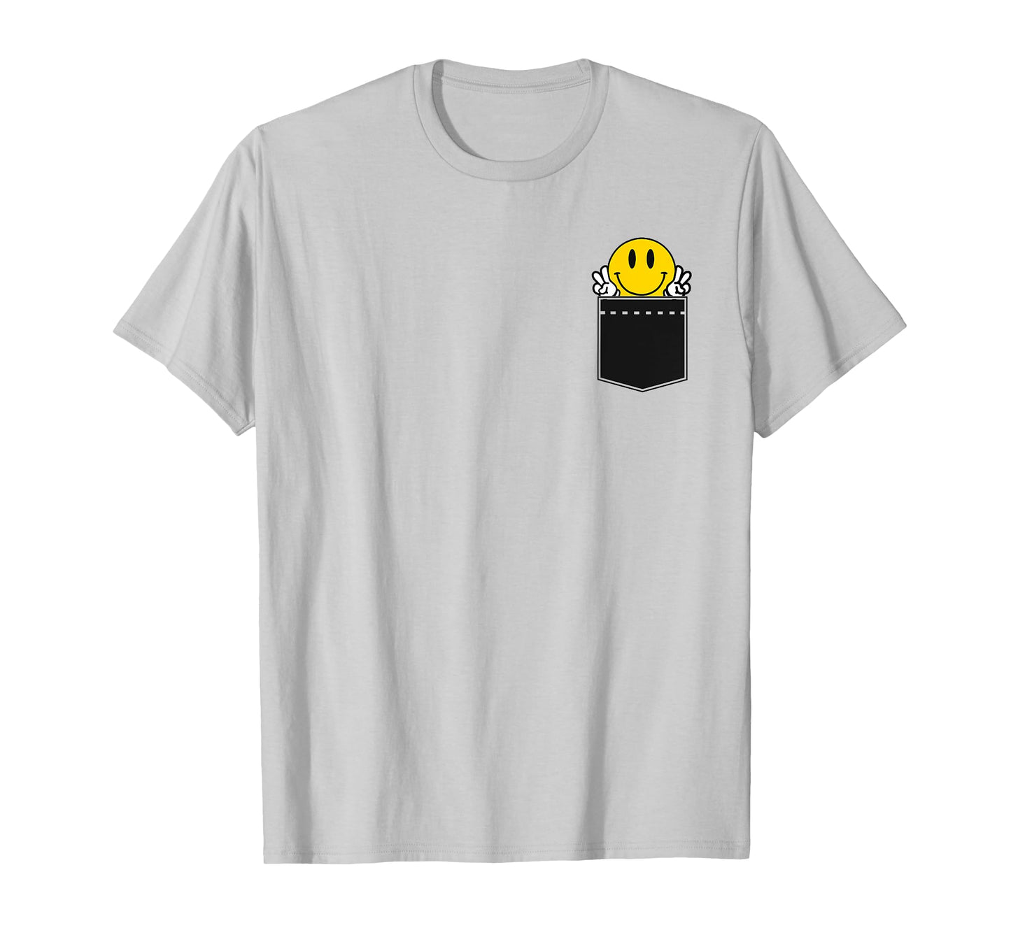 Yellow Smile Face Cute Checkered Peace Smiling Happy Face T-Shirt