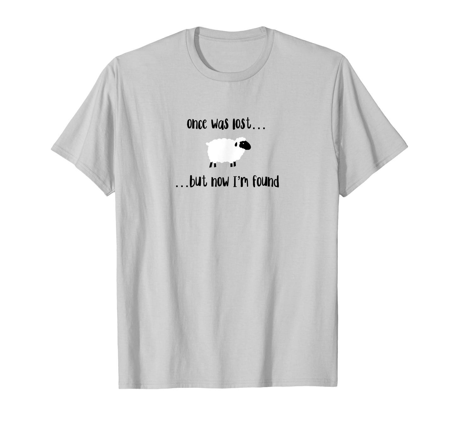 Once Was Lost But Now I’m Found Cute Lamb Christian Design T-Shirt