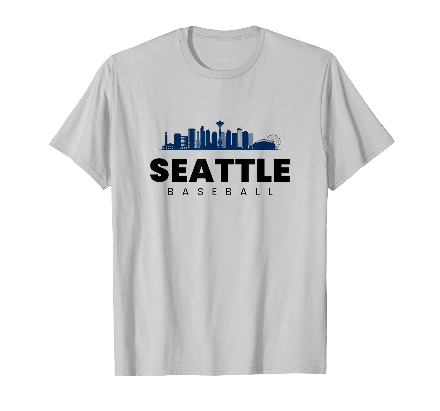Seattle Baseball Vintage City Skyline Minimal Baseball Lover T-Shirt