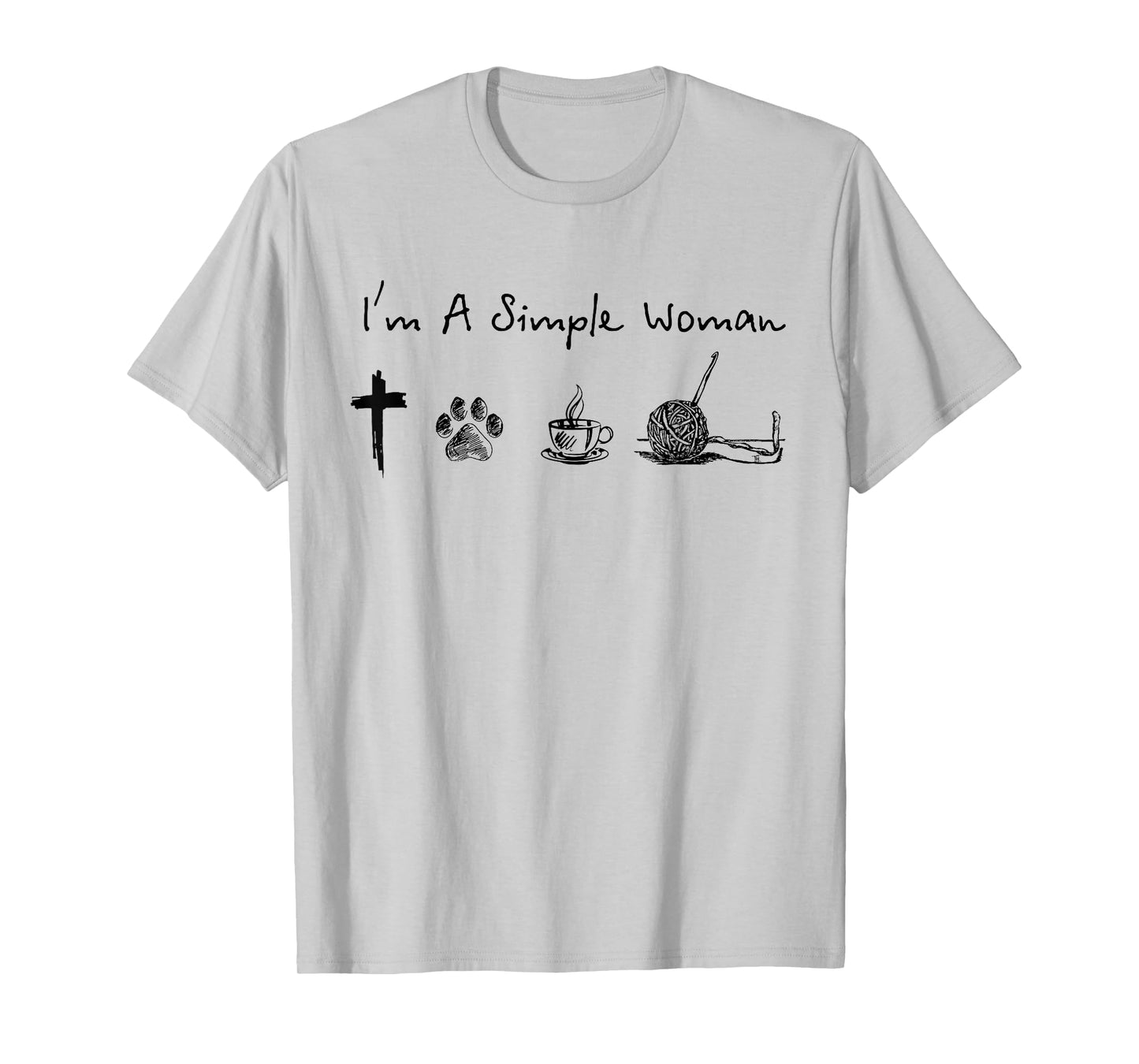 I'm a simple woman Jesus dog coffee crochet T-Shirt
