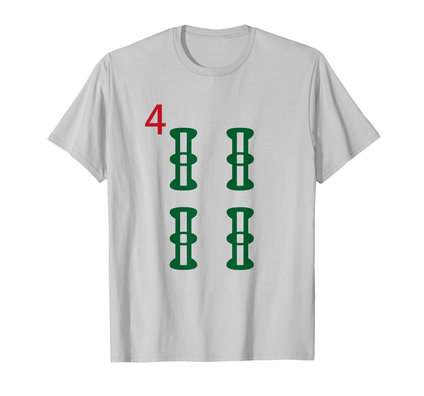 Chinese Mah Jong Bamboo Sozu Four Tile Mahjong Costume T-Shirt