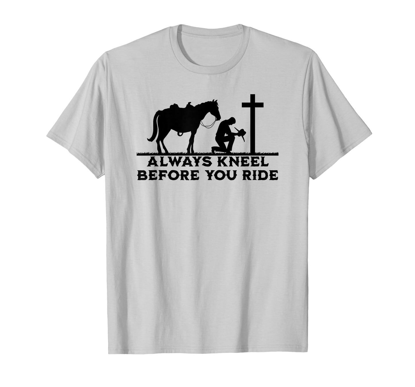 Cowboy Kneeling At Cross Christian Jesus Western Style Men T-Shirt