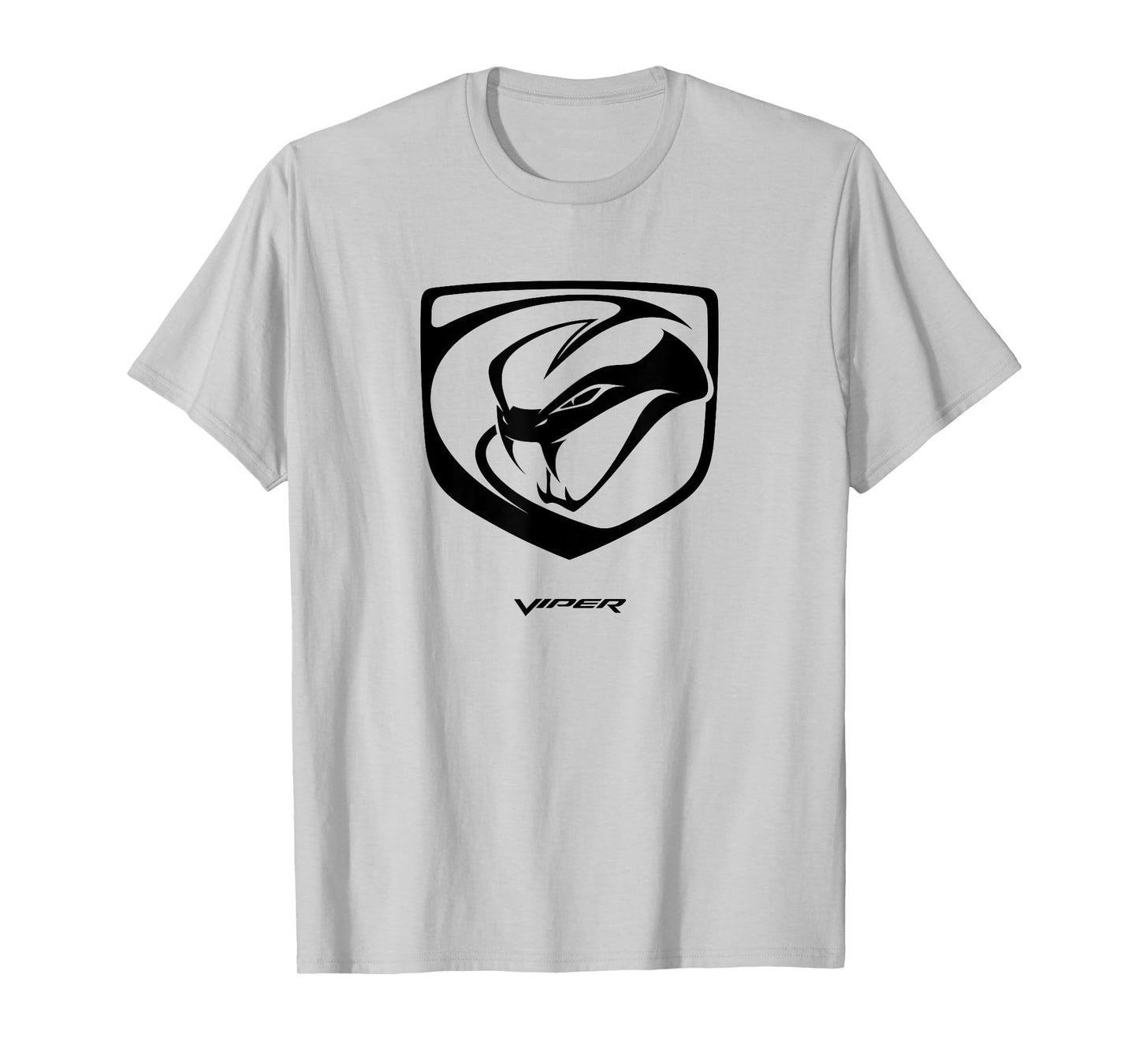 Dodge Men's Grey Viper Logo T-Shirt, Small, Short Sleeve, Classic Fit