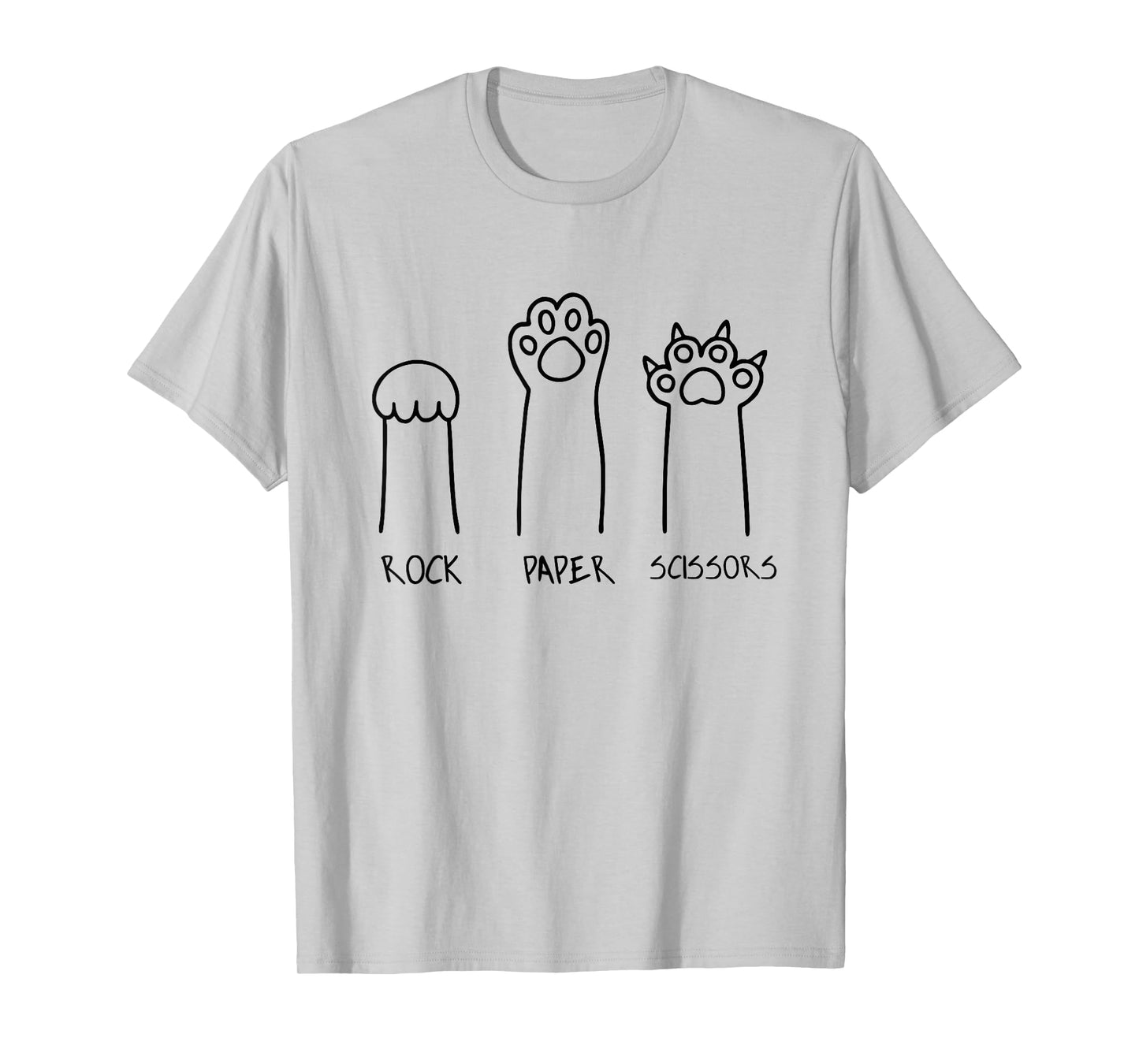 Rock Paper Scissors Hand Game Cute Paw Funny Cat Introvert T-Shirt