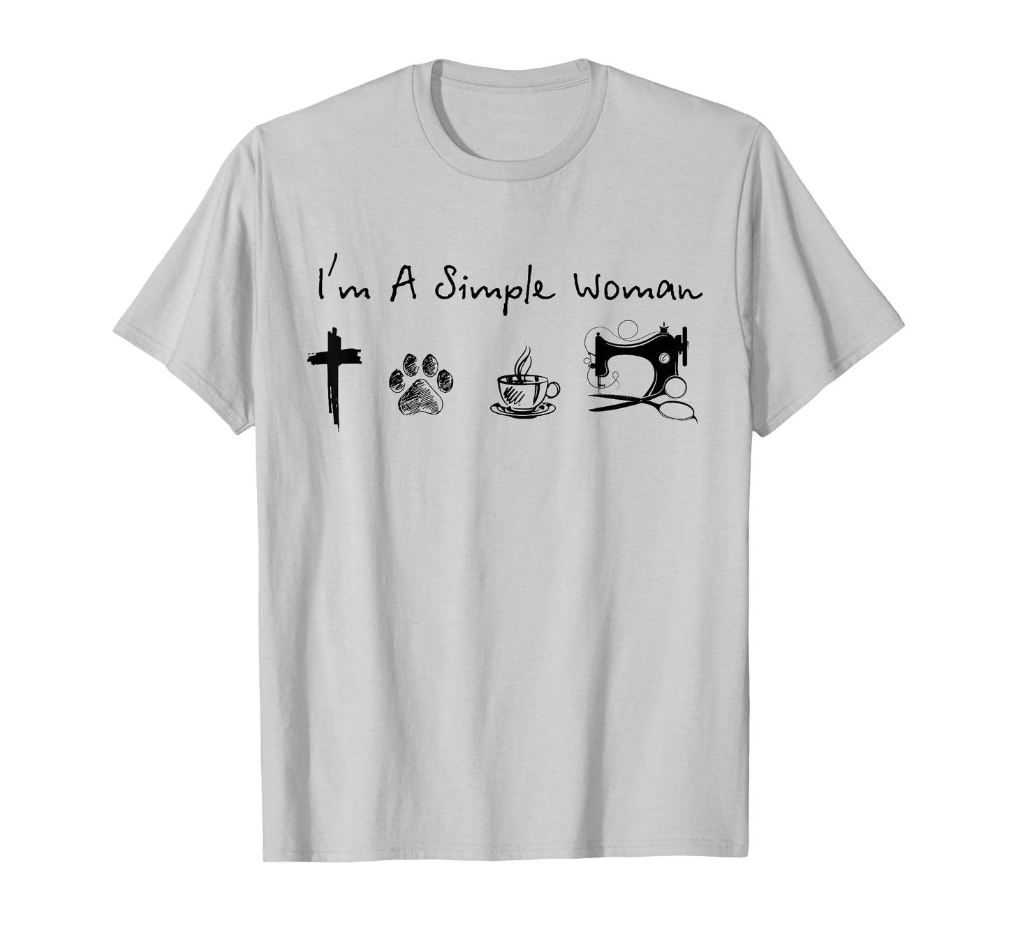 I'm a simple woman jesus dog coffee sewing T-Shirt