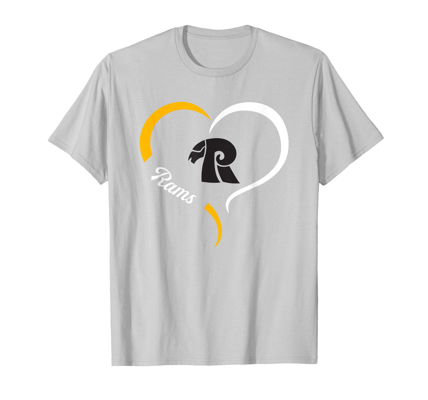Rutherford Rams Logo Half Heart Slogan HS T-Shirt