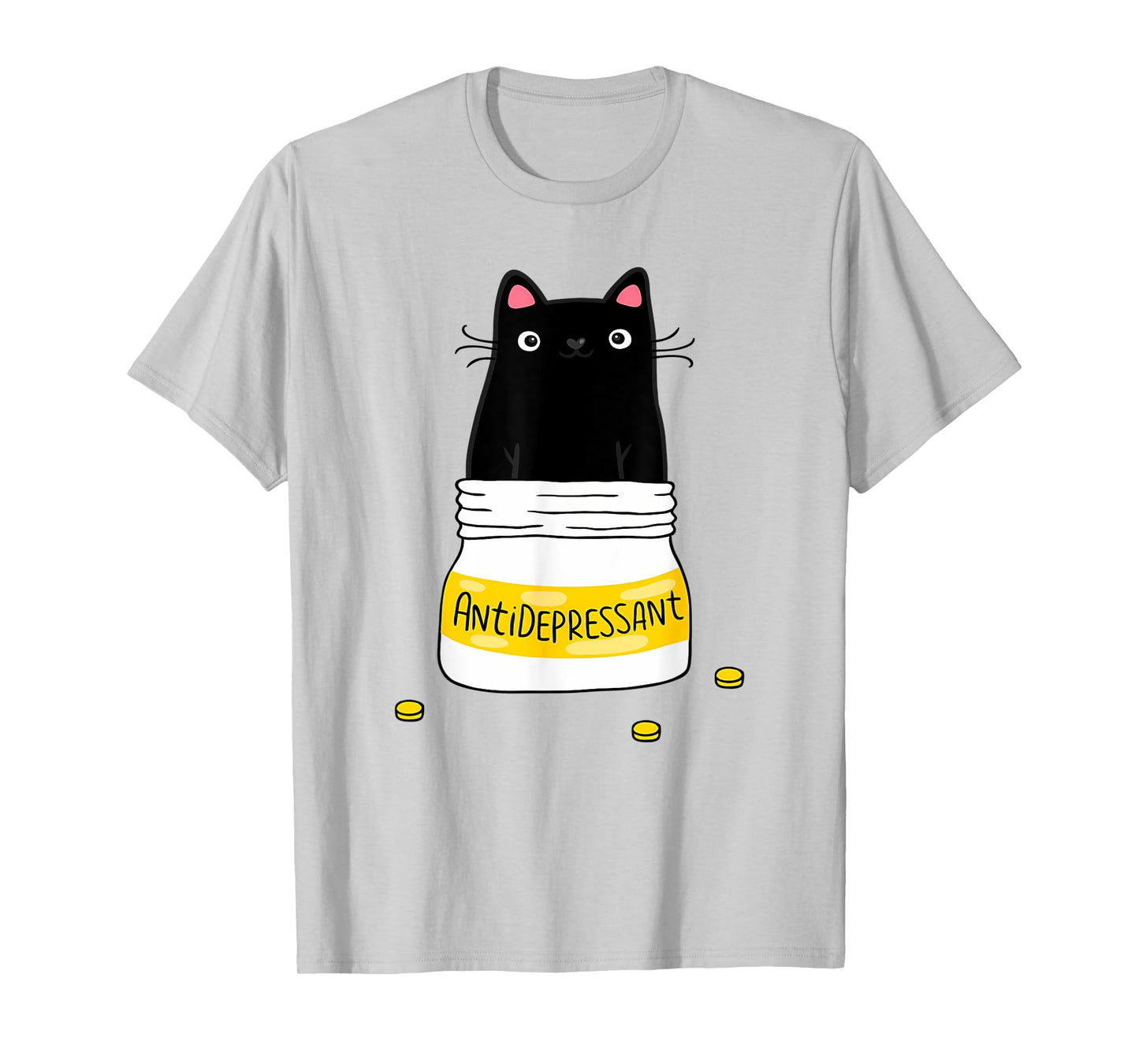 Fur Antidepressant Cute Black Cat A Gift For A Pet Lover Men Women Girls Kids T-Shirt