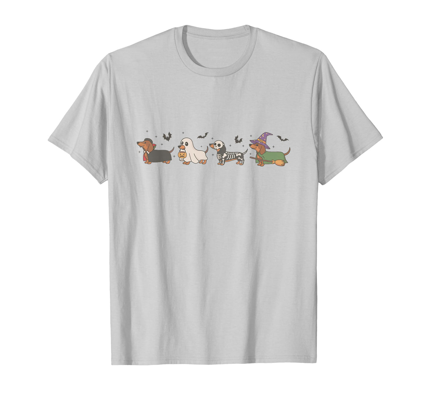 Witch Dachshund Halloween Ghost Wiener Dog Mom Dog Lover T-Shirt