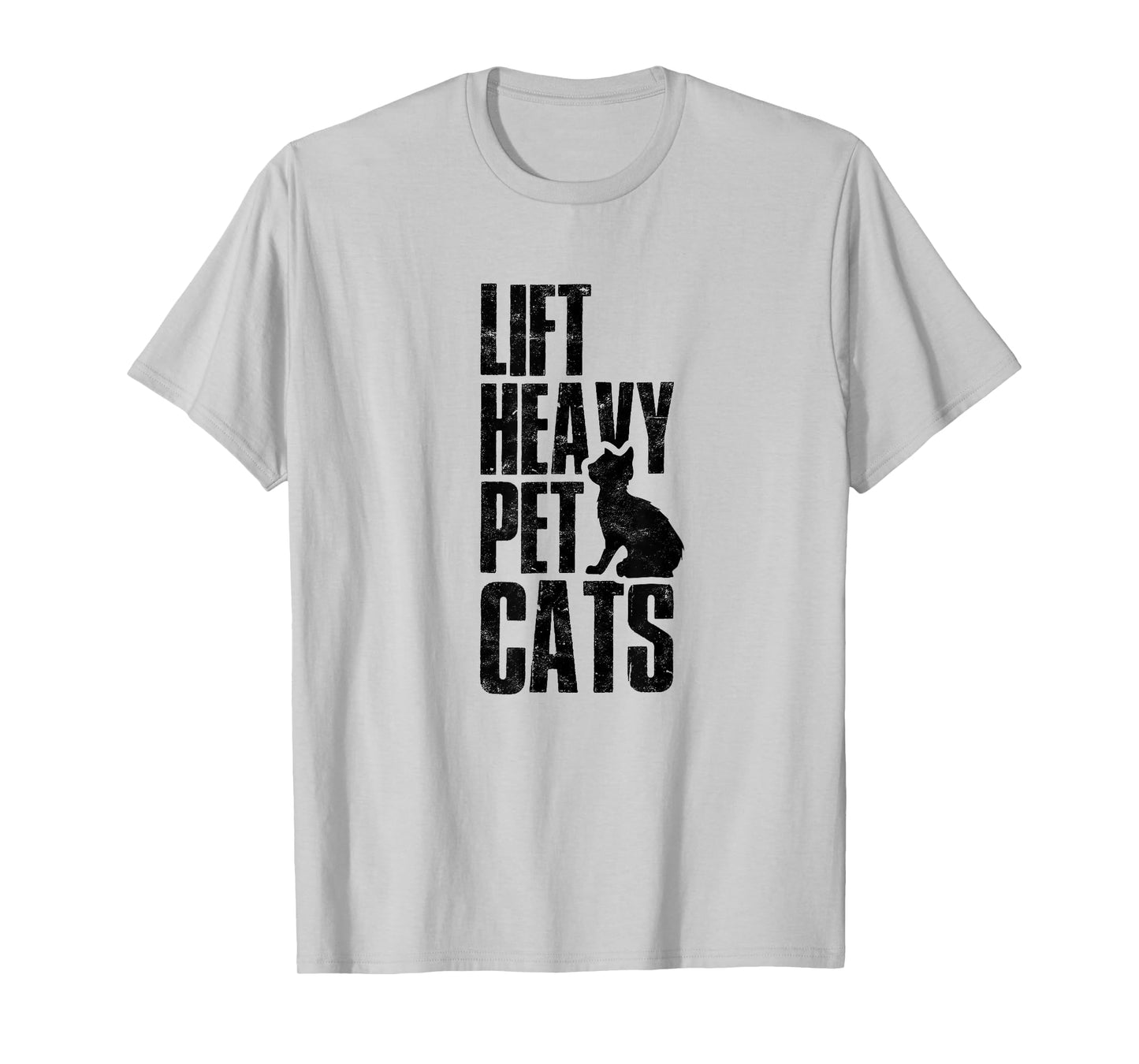 Lift Heavy Pet Cats Funny Gym Workout - Gym Deadlifting Abs T-Shirt