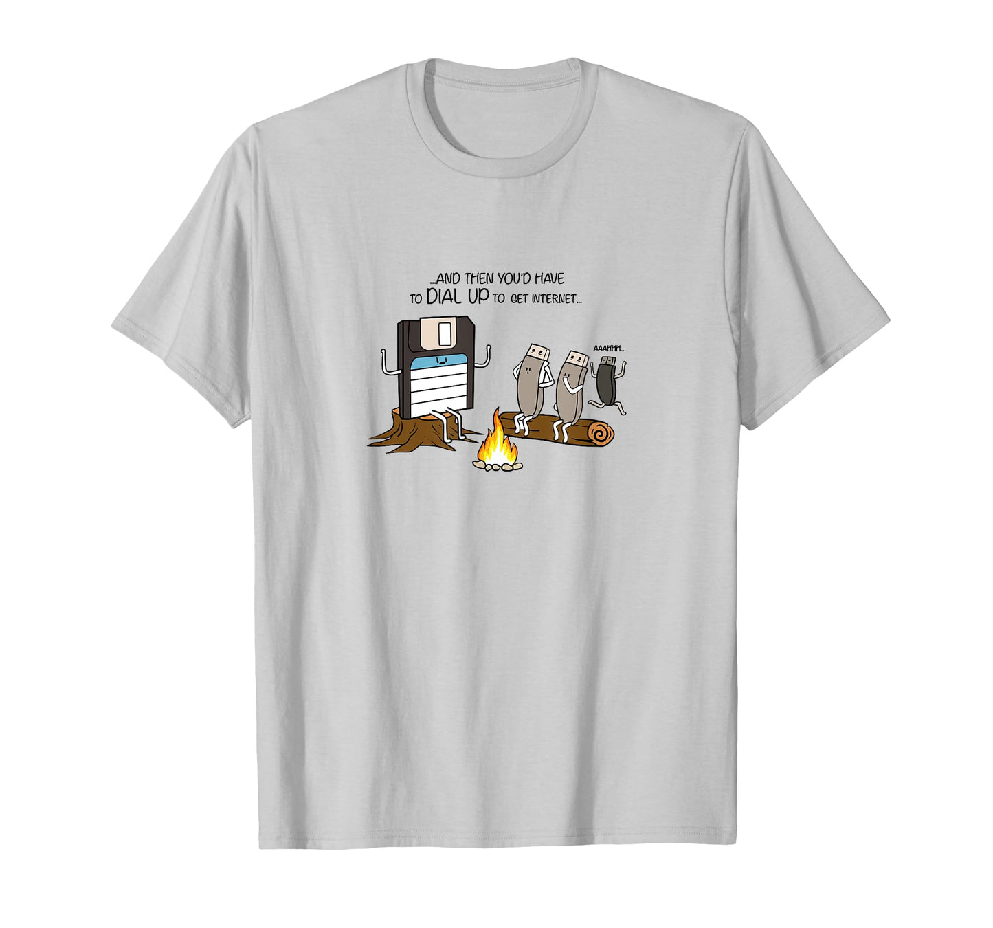 Floppy Disk & USB Drives, Dial-up Tones, Funny Old Tech Meme T-Shirt