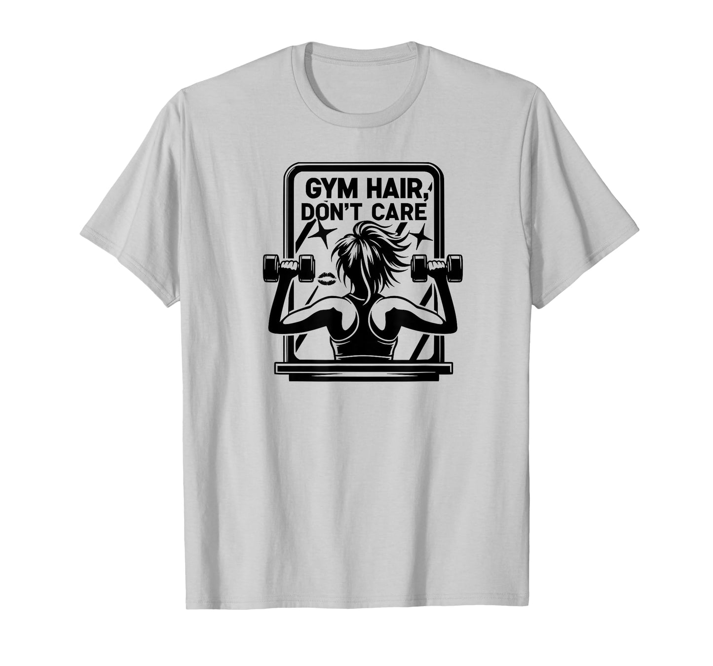 Gym Hair Don't Care, Girl Fitness Training Workout Gym T-Shirt