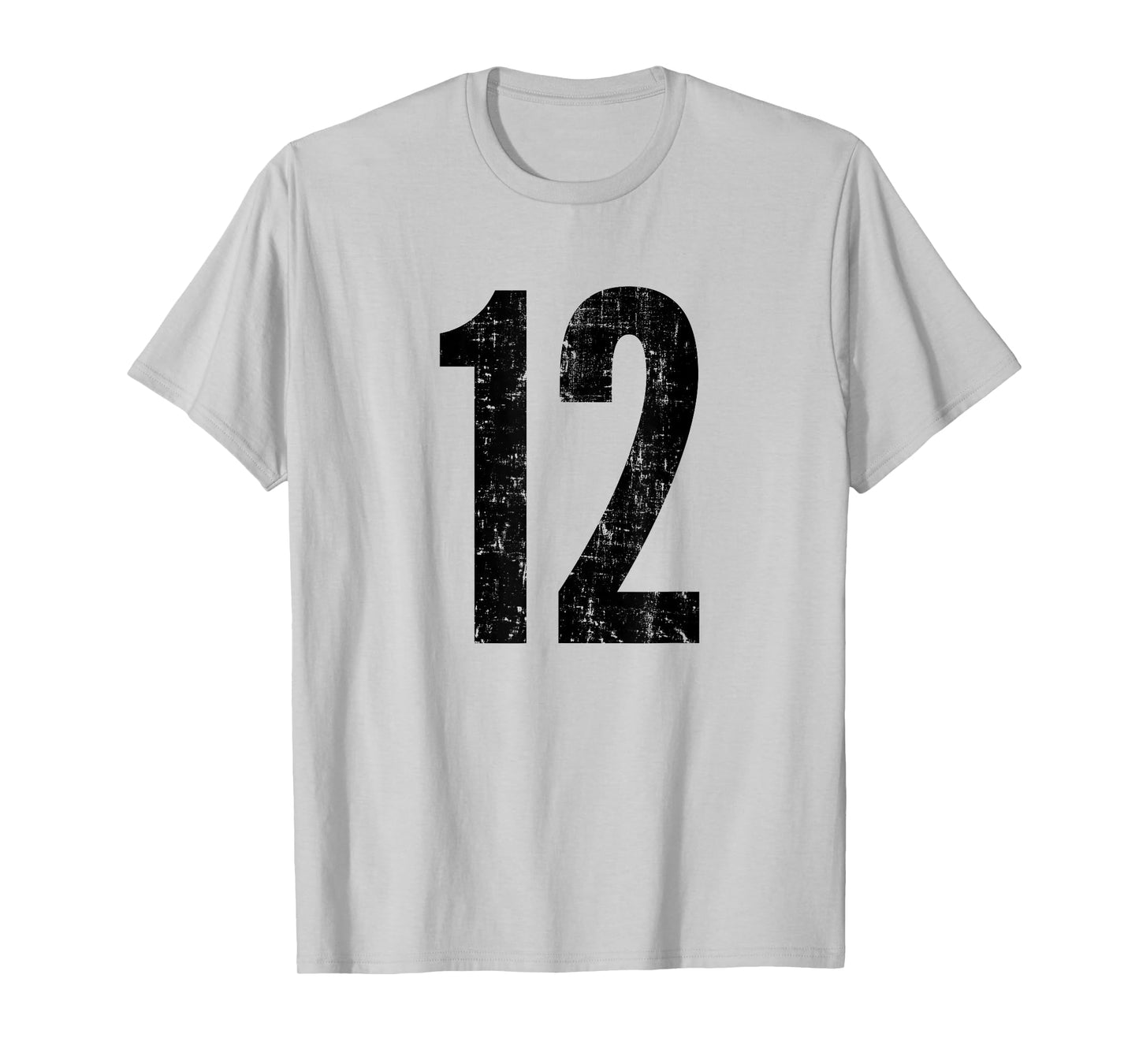 Number 12 Distressed Vintage Twelve Sports Training Practice T-Shirt