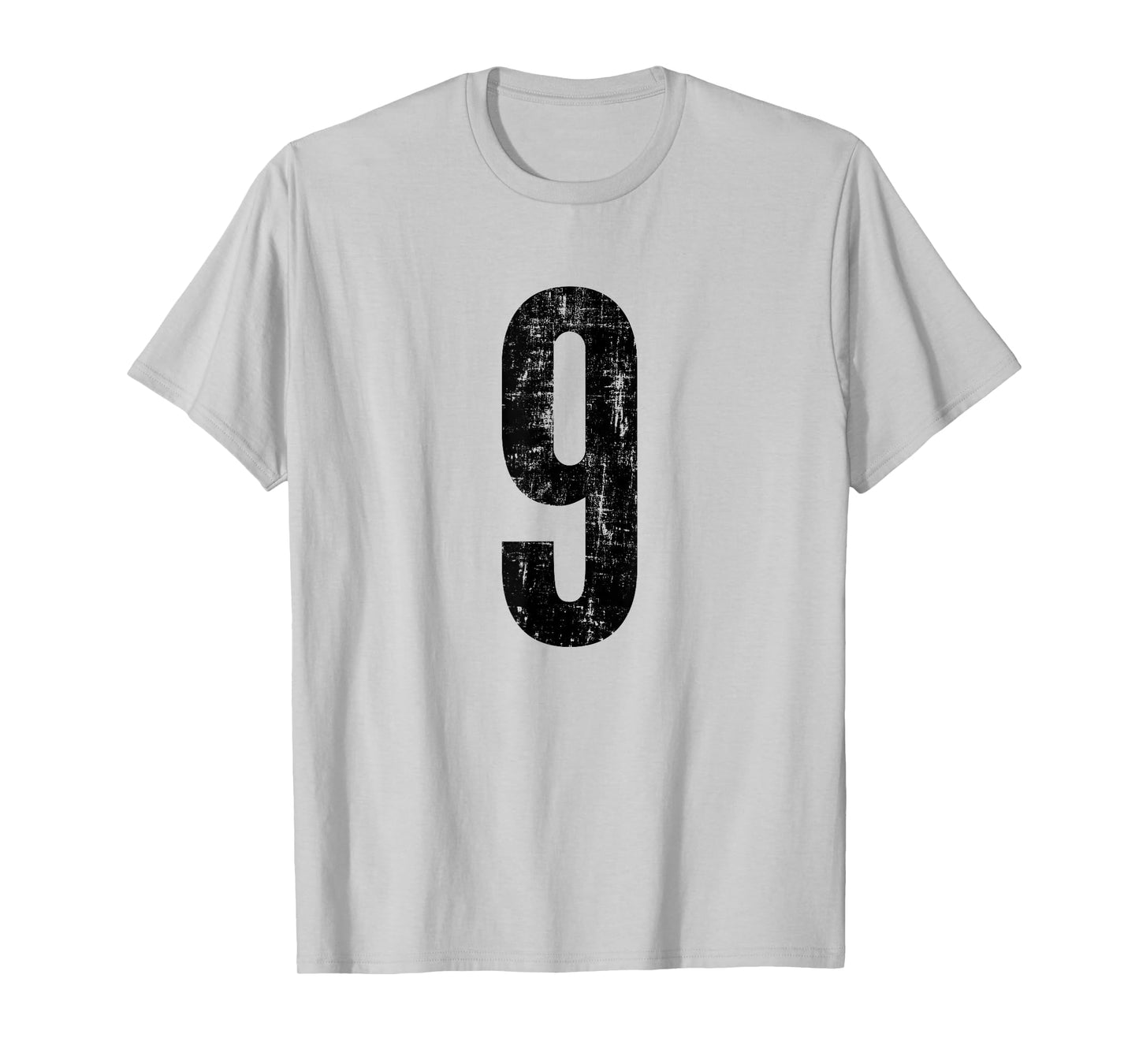 Number 9 Nine Distressed Vintage Sports Training Practice T-Shirt