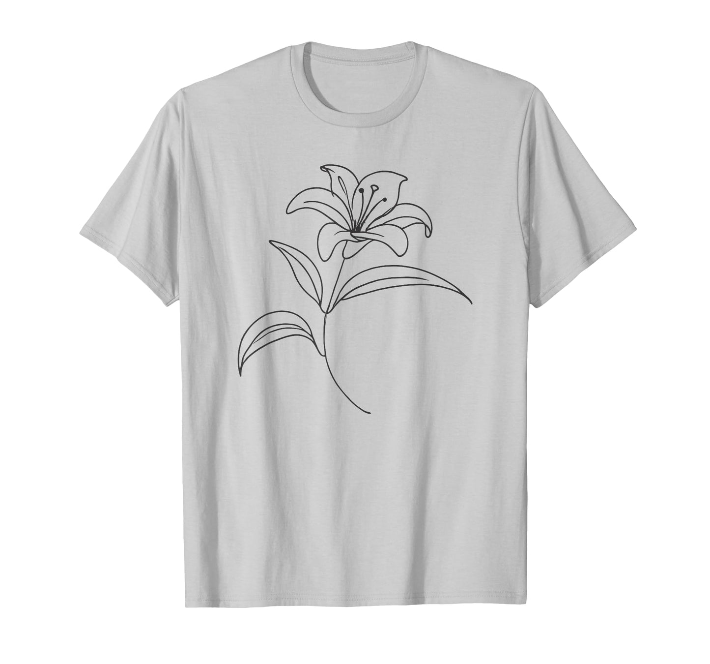 Line Art Lily Flowers T-Shirt