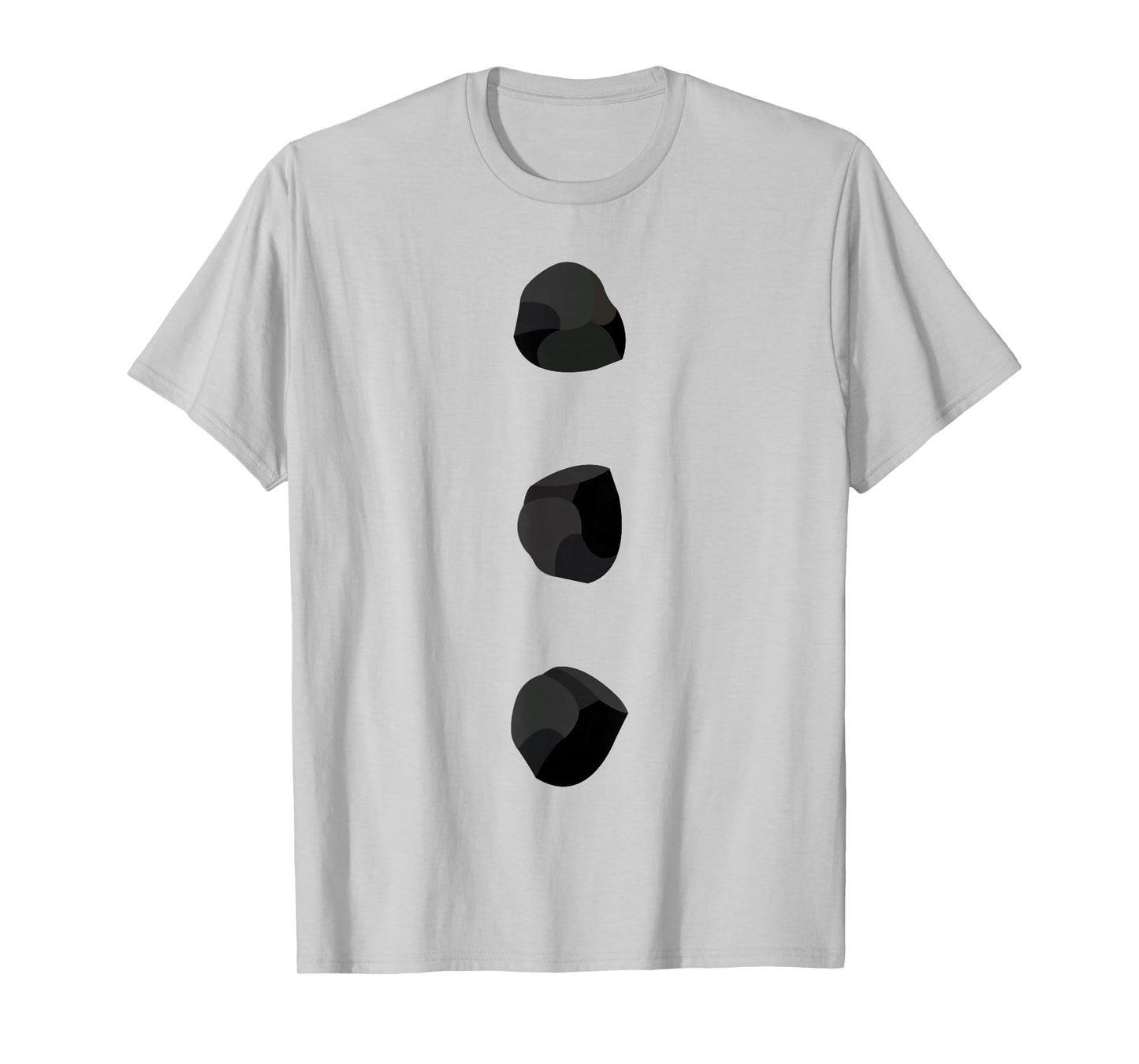 Snowman Costume Three Black Buttons on White T-Shirt