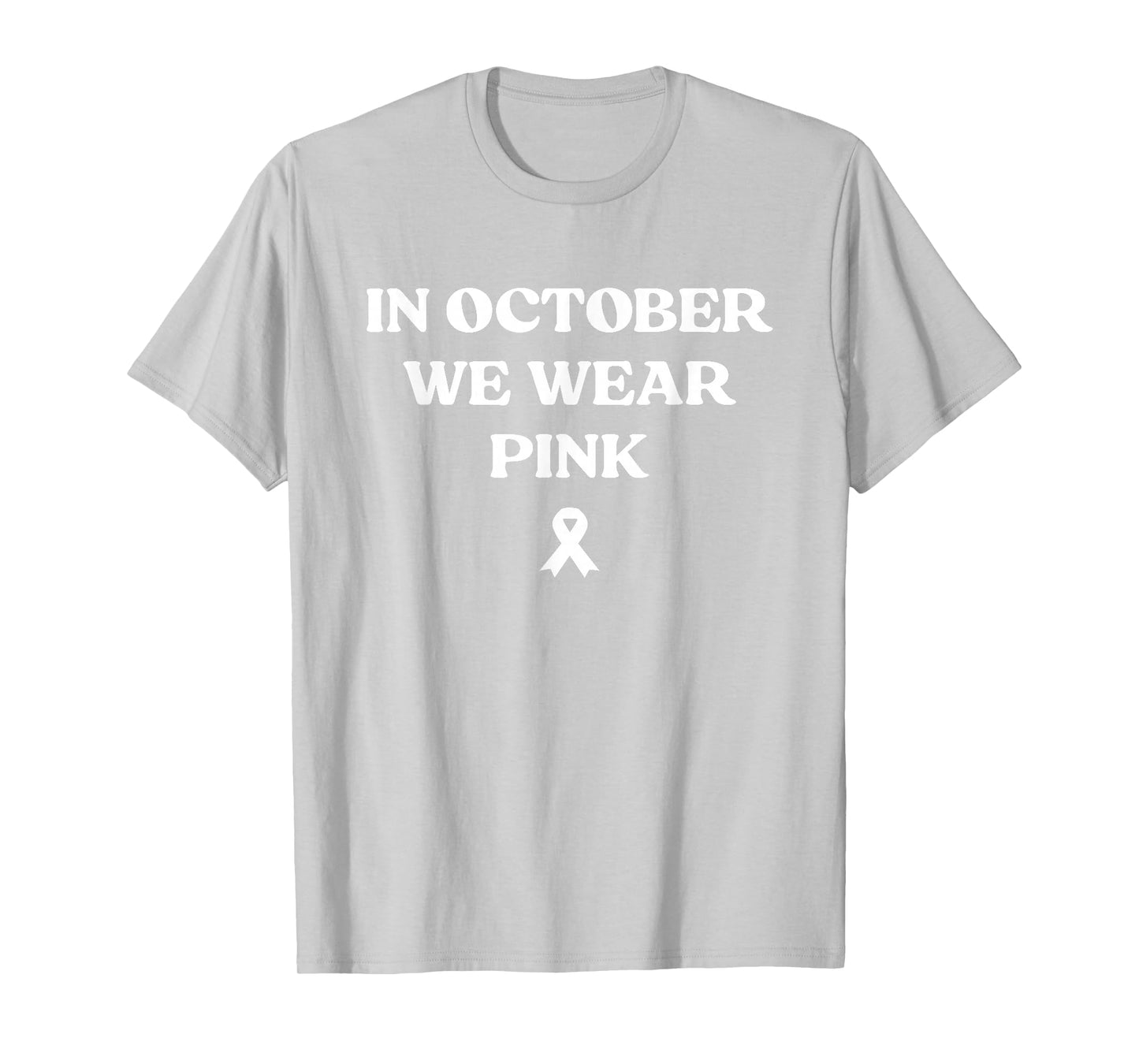 in October We Wear Pink Ribbon Witch Halloween Breast Cancer T-Shirt