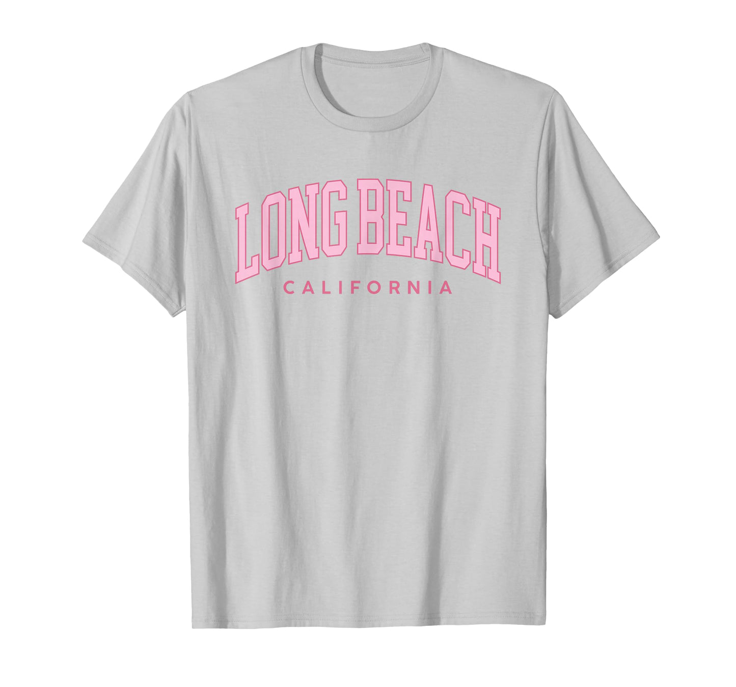 Long Beach California Retro Preppy Throwback Pink Girls T-Shirt