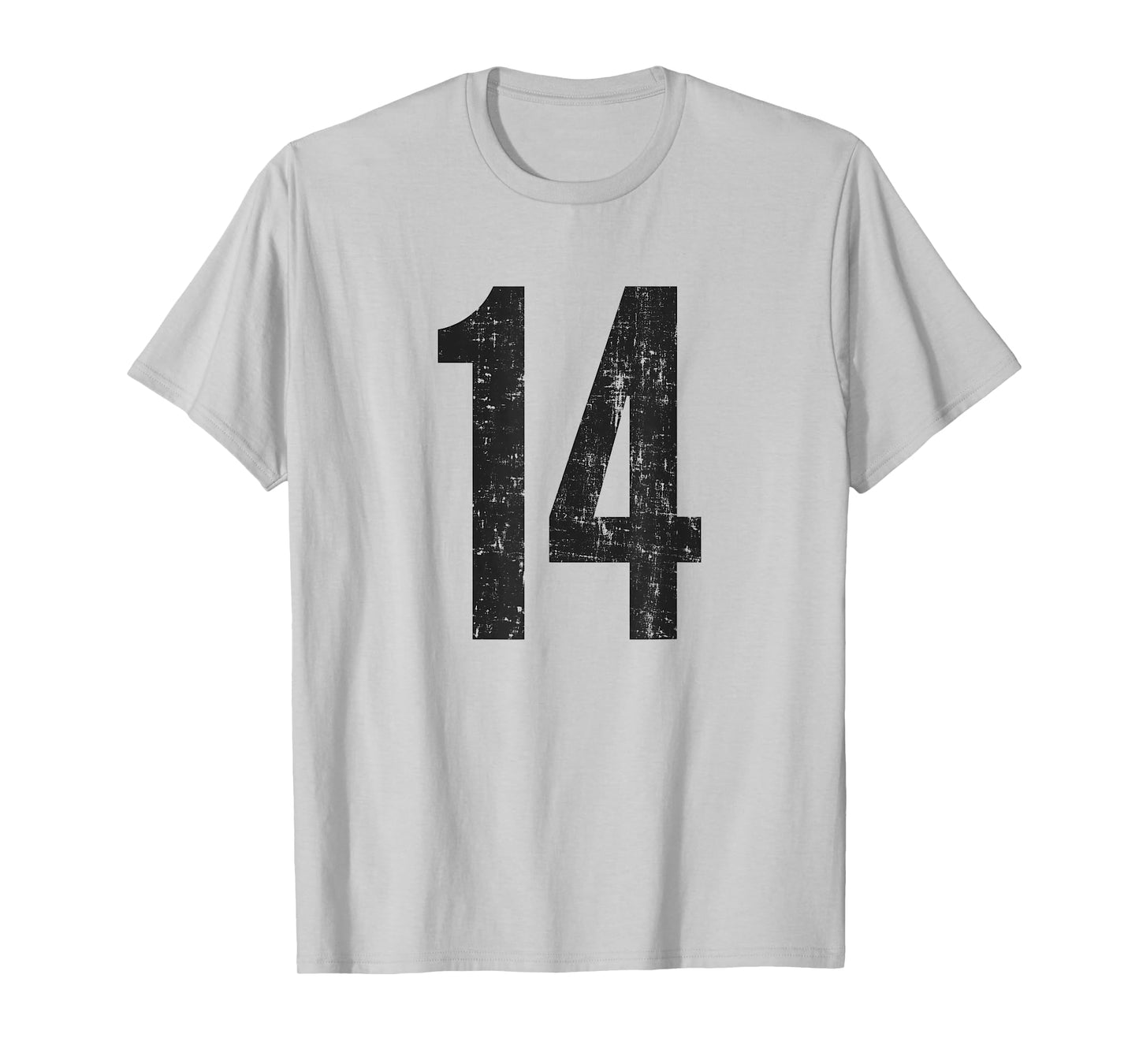 Number 14 Distressed Vintage Fourteen Sports Casual Training T-Shirt