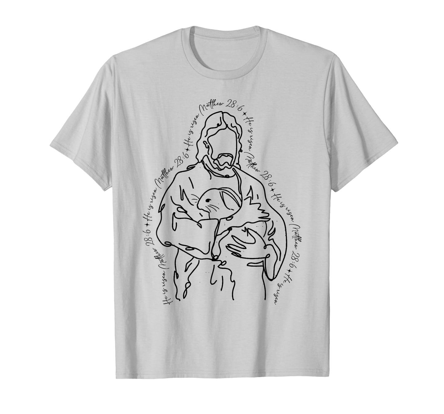 Easter Jesus Rabbit He Is Risen Religious Christian Women T-Shirt