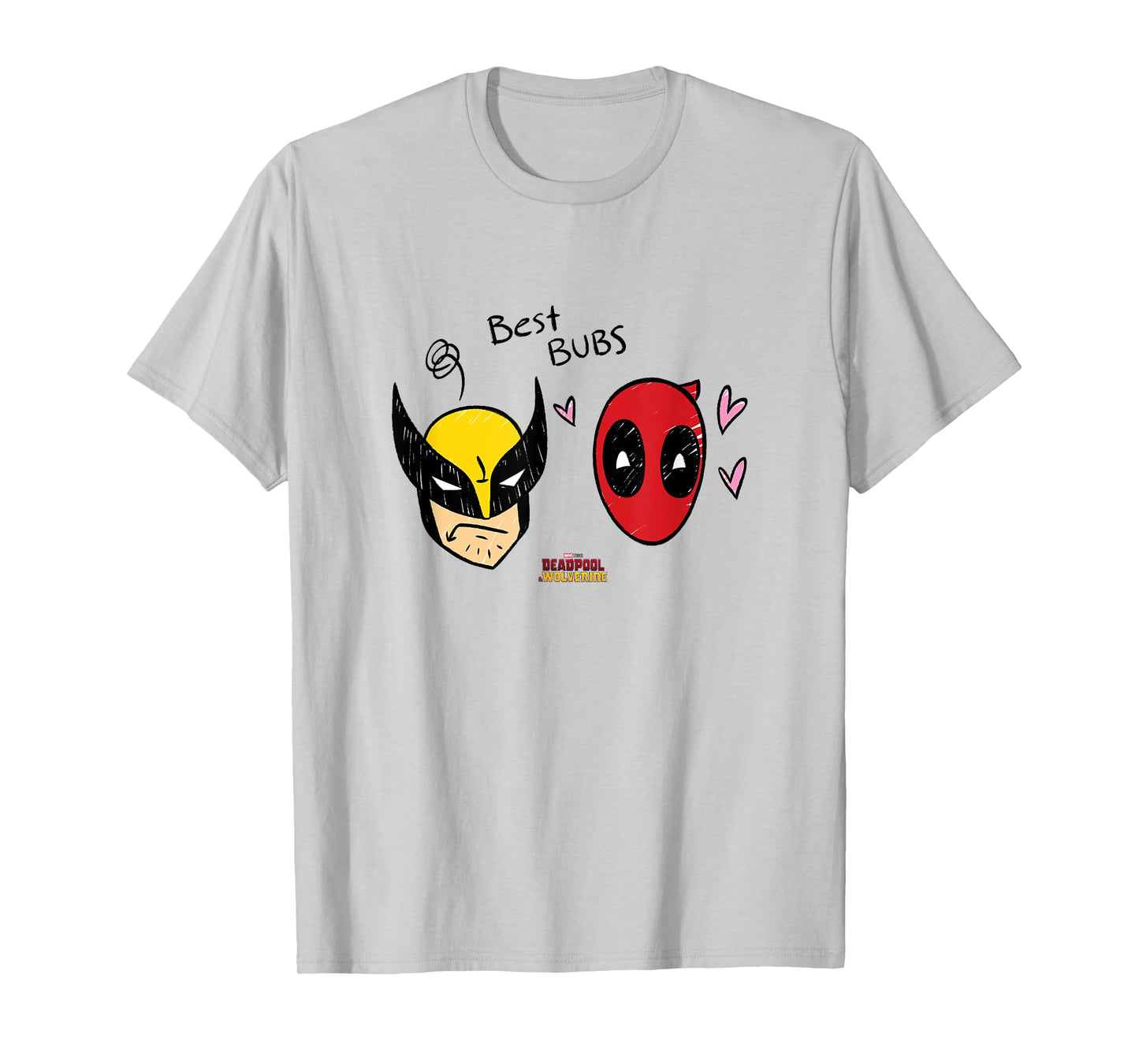 Marvel Deadpool & Wolverine Best Bubs Faces Doodles T-Shirt