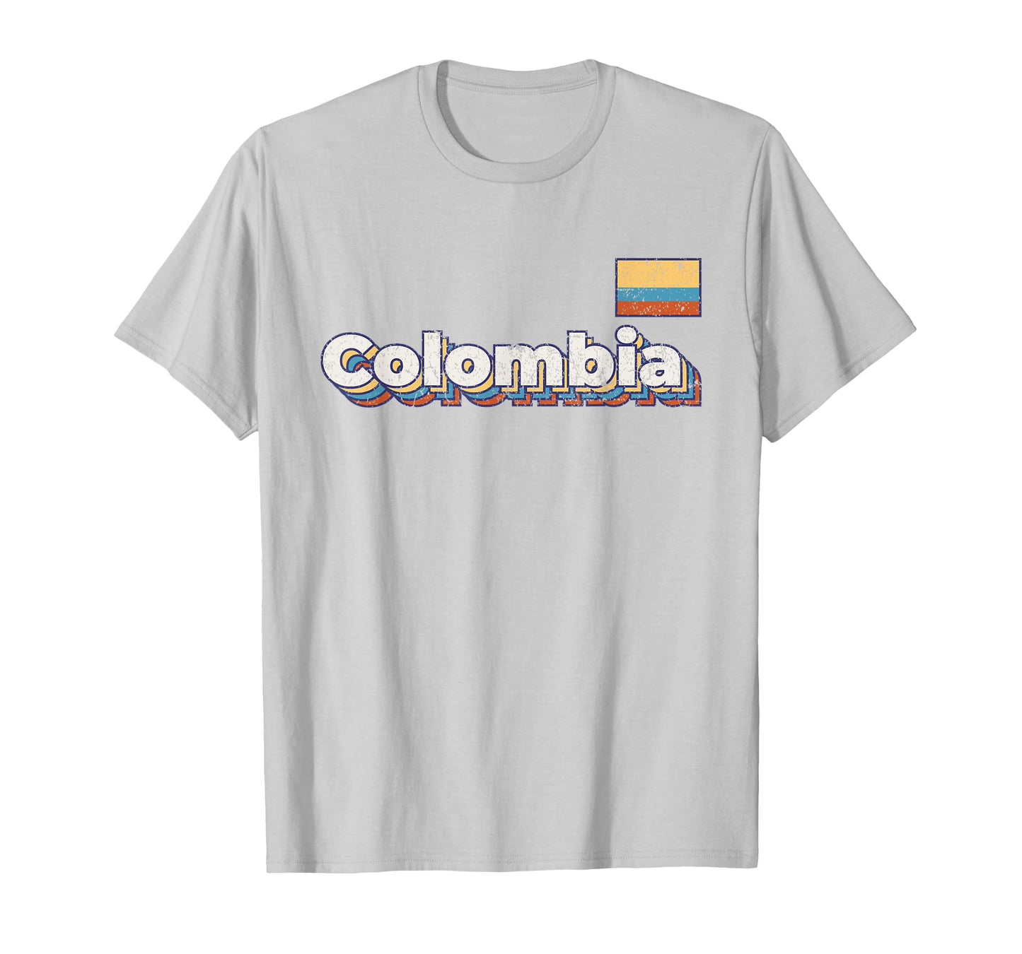 Vintage Retro Faded Colombia Flag Colombian Pride T-Shirt