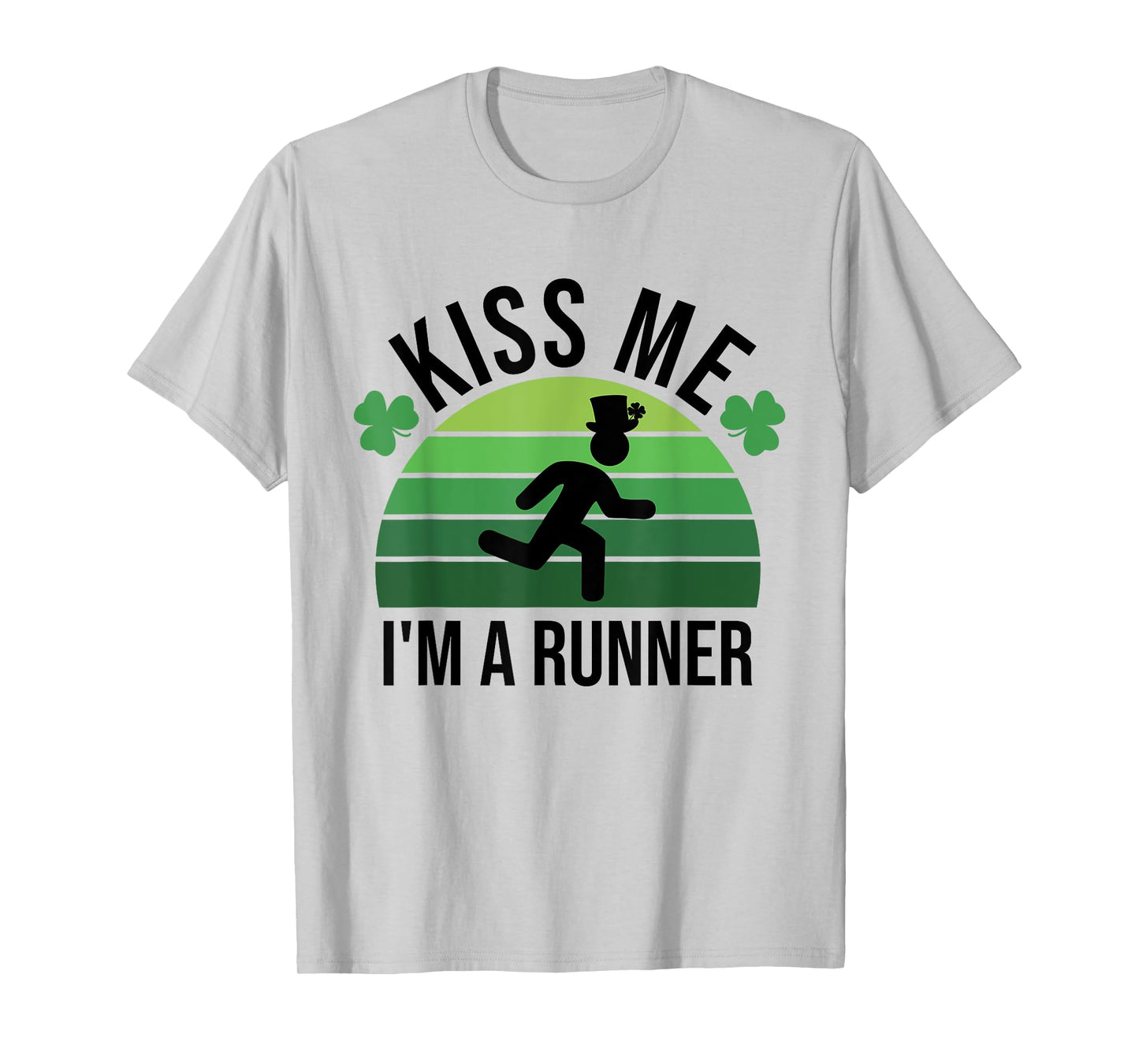Kiss Me I'm A Runner Retro Marathon Running St Patrick's Day T-Shirt