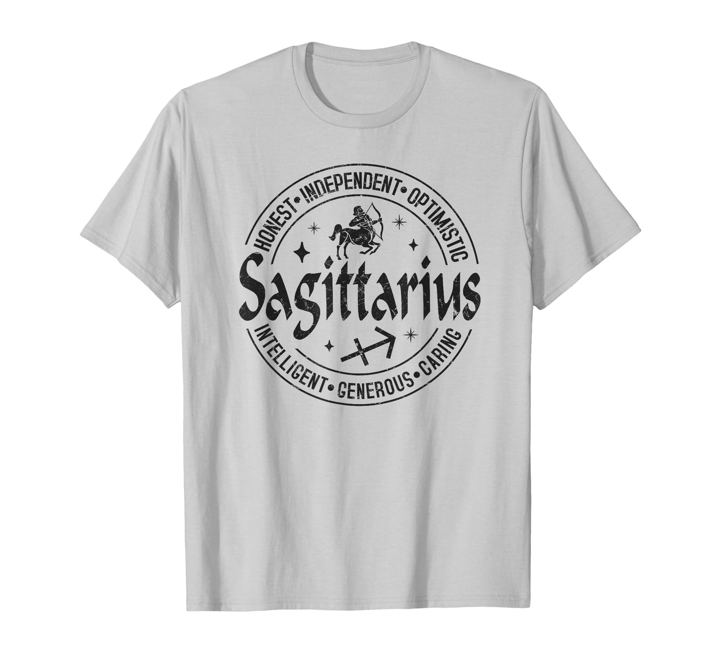 Sagittarius Virtues Vintage Style Zodiac Design, Sagittarius T-Shirt