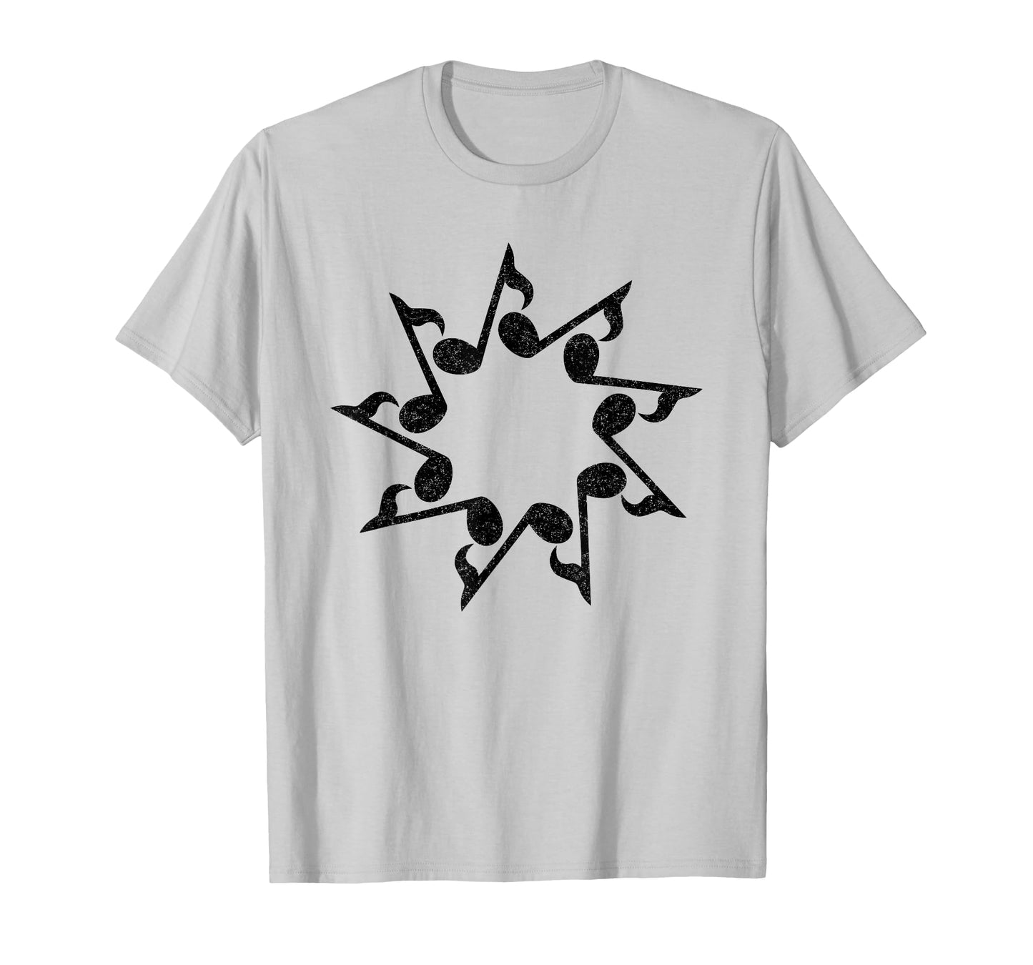 Music Notes Nine Pointed Star - Vintage Style Baha'i Tee T-Shirt
