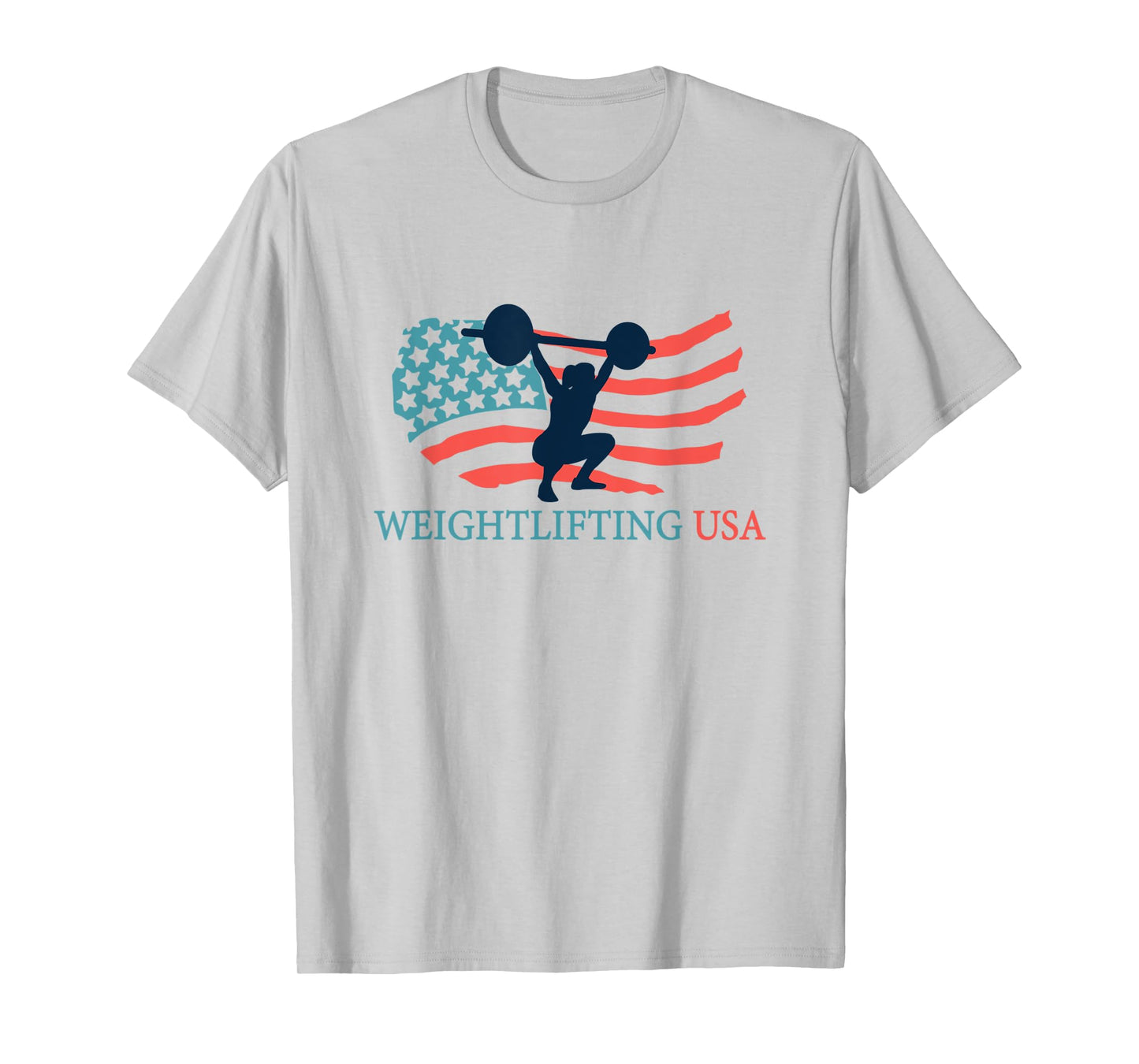 Weightlifter Gym Weightlifting USA Team Coach American Flag T-Shirt
