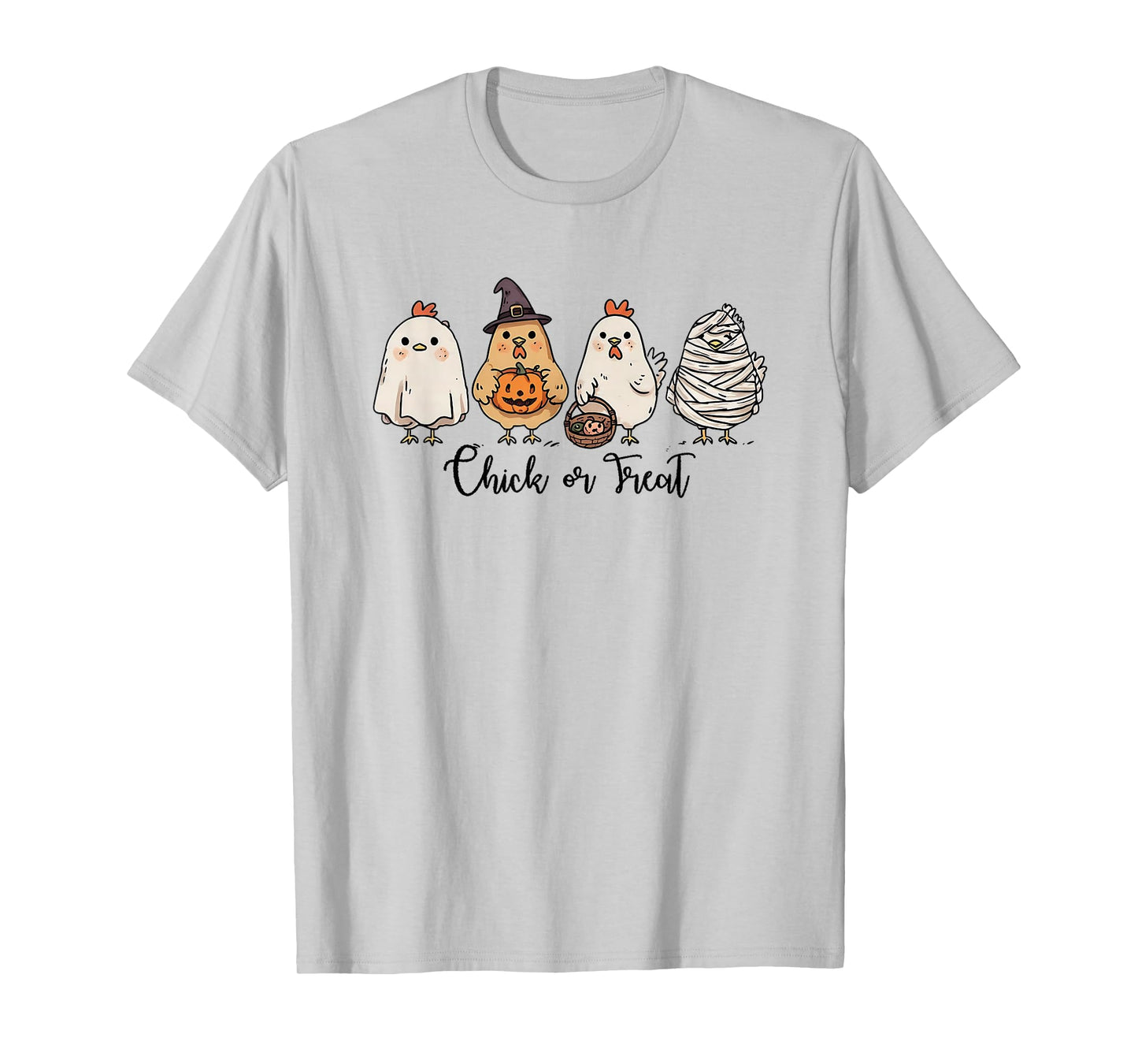 Chick Or Treat Halloween Pumpkin Ghost Spooky Funny Chicken T-Shirt