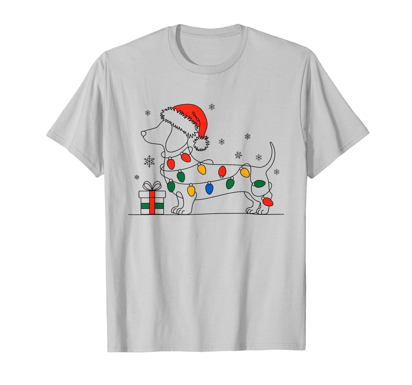 Dachshund Christmas Lights Wiener Dog Sausage Dog Doxie Xmas T-Shirt
