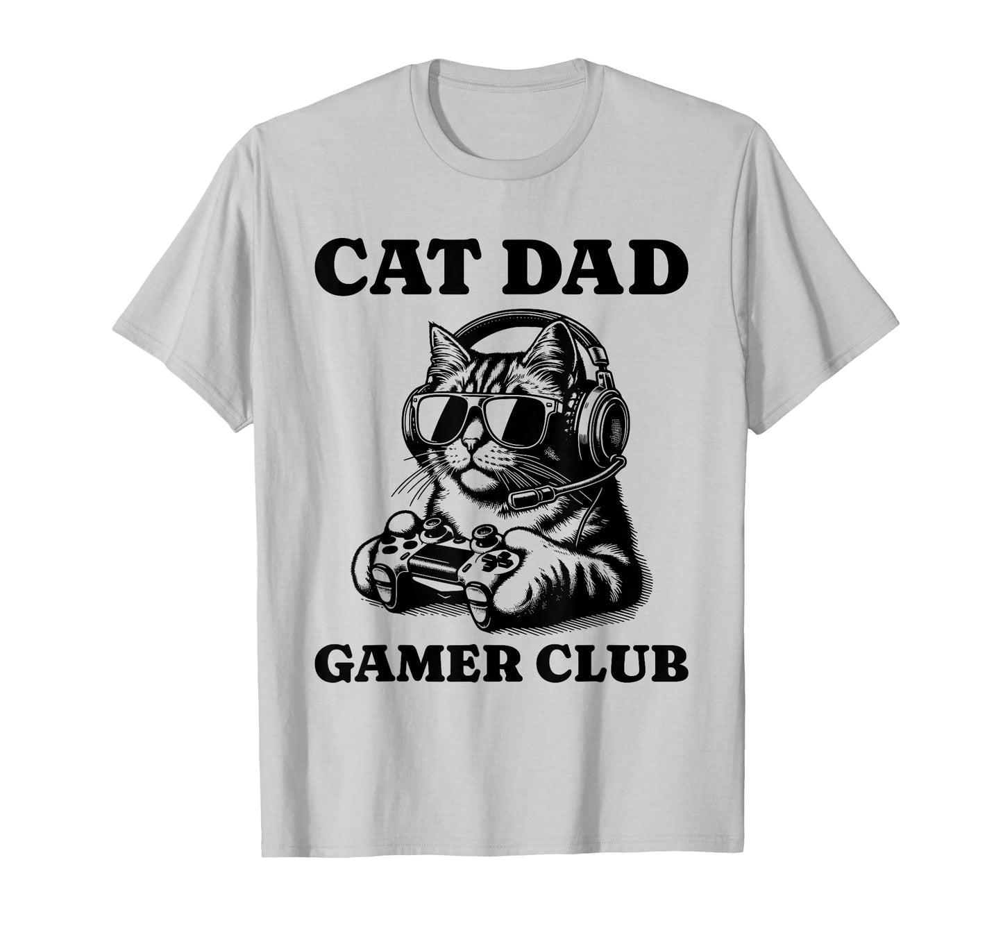 Cat Dad Gamer Club Video Games Cat Player Men T-Shirt