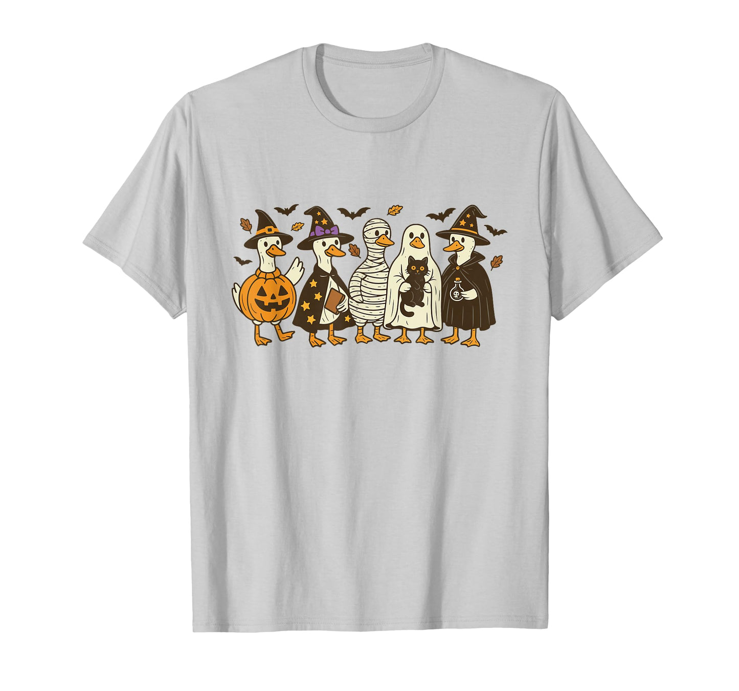 Spooky Goose Halloween Goose Witch Ghost Silly Goose Farm T-Shirt