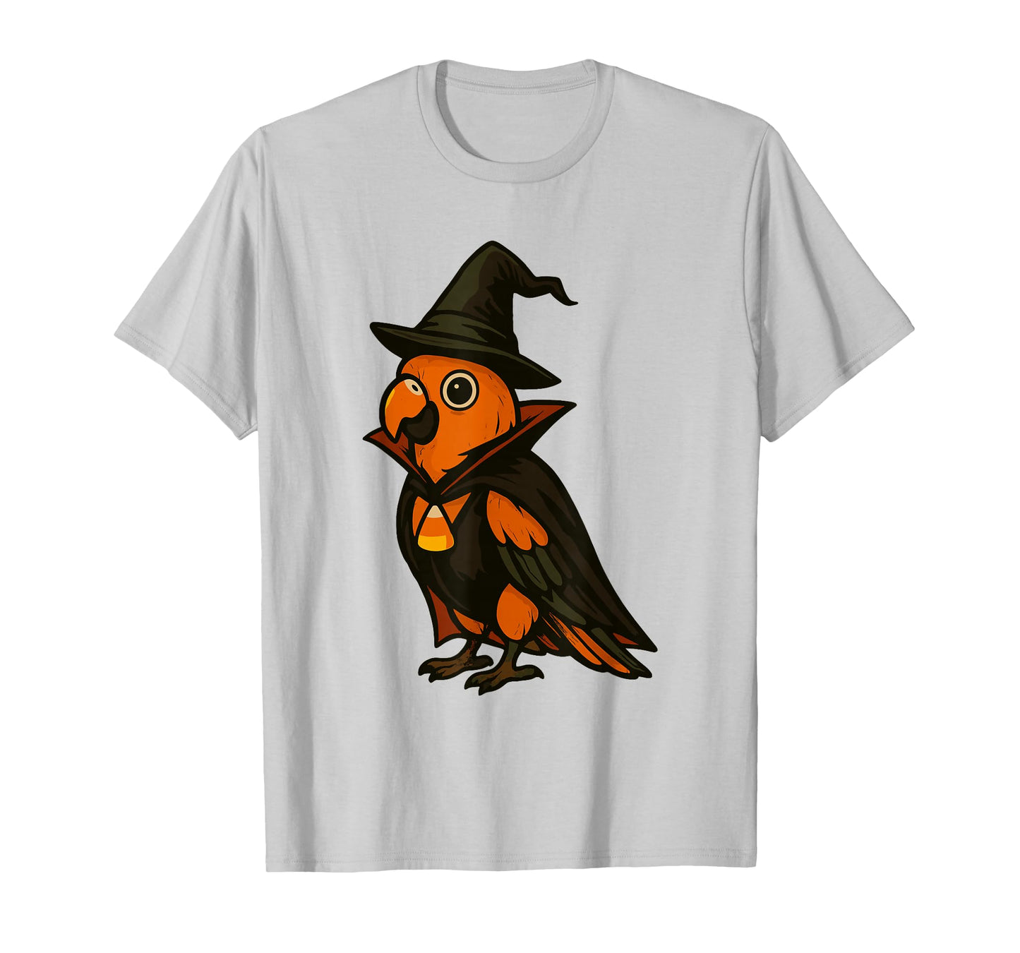 Halloween Parrot Dressed As a Witch Fun T-Shirt