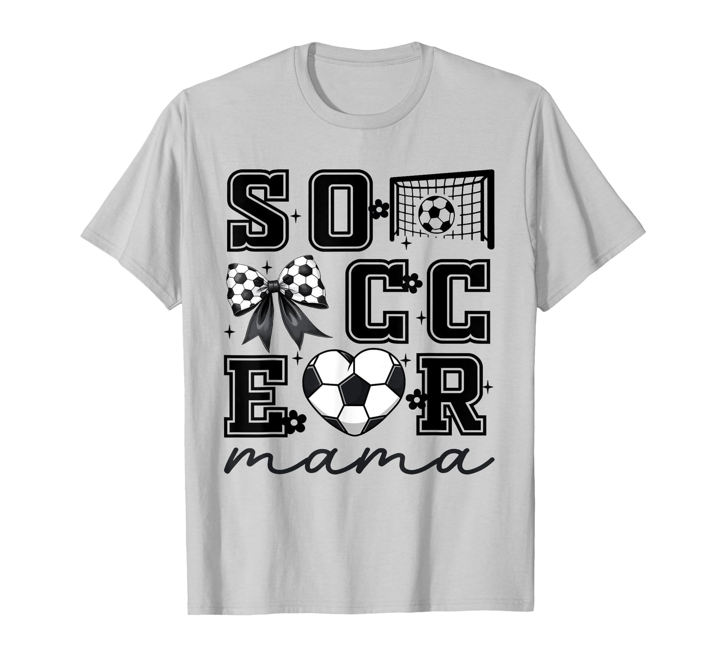 Soccer Mama Coquette Bow Funny Soccer Cheer Mama T-Shirt