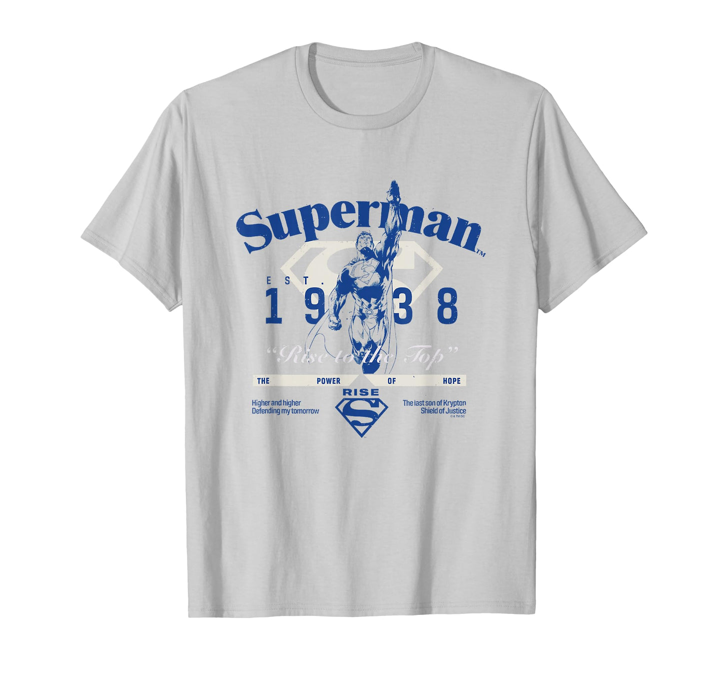 DC Comics Superman Rise To The Top Est. 1938 Vintage Logo T-Shirt