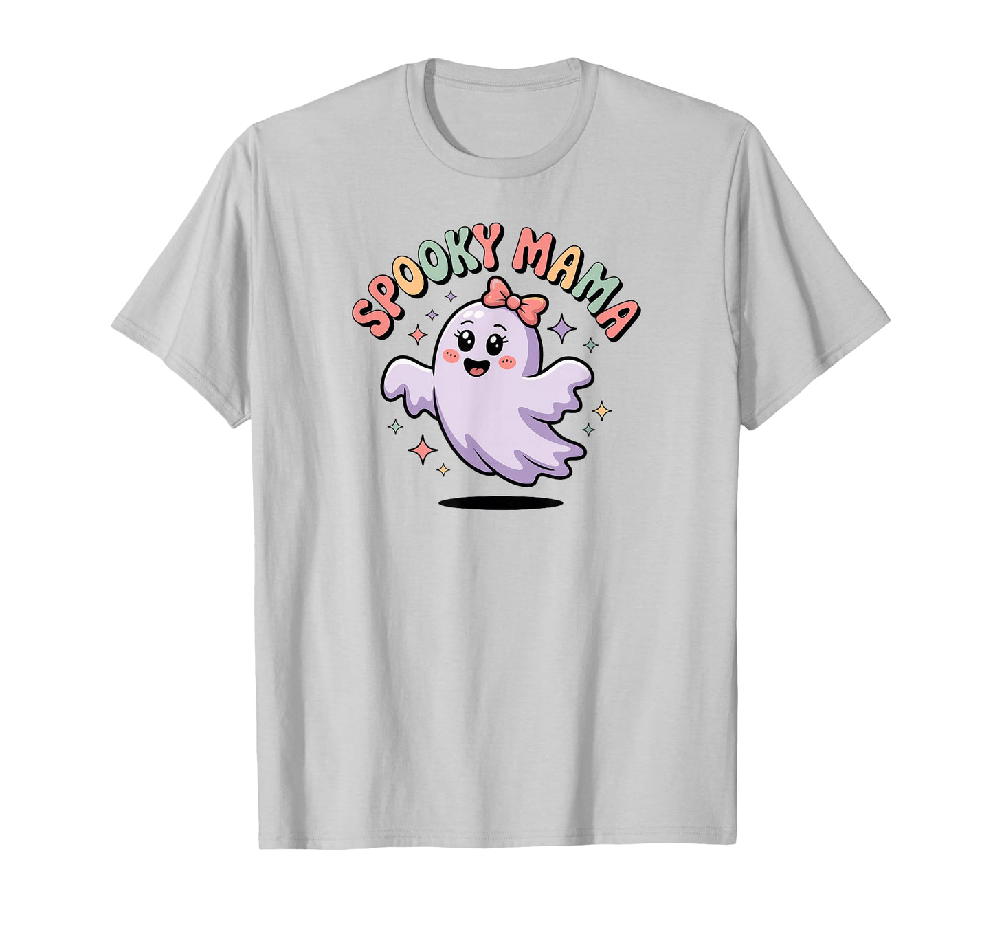 Spooky Mama Halloween Mom Ghost Costume Retro Groovy T-Shirt