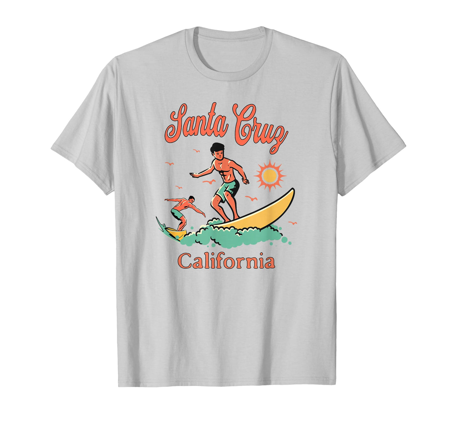 California Santa Cruz CA Surfer Surfing Beach Vacation T-Shirt