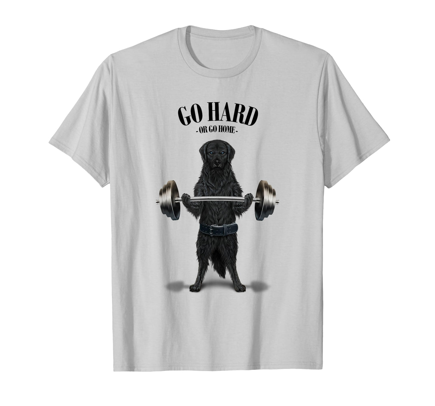 Black Labrador Dog Weightlifting in Fitness Gym T-Shirt