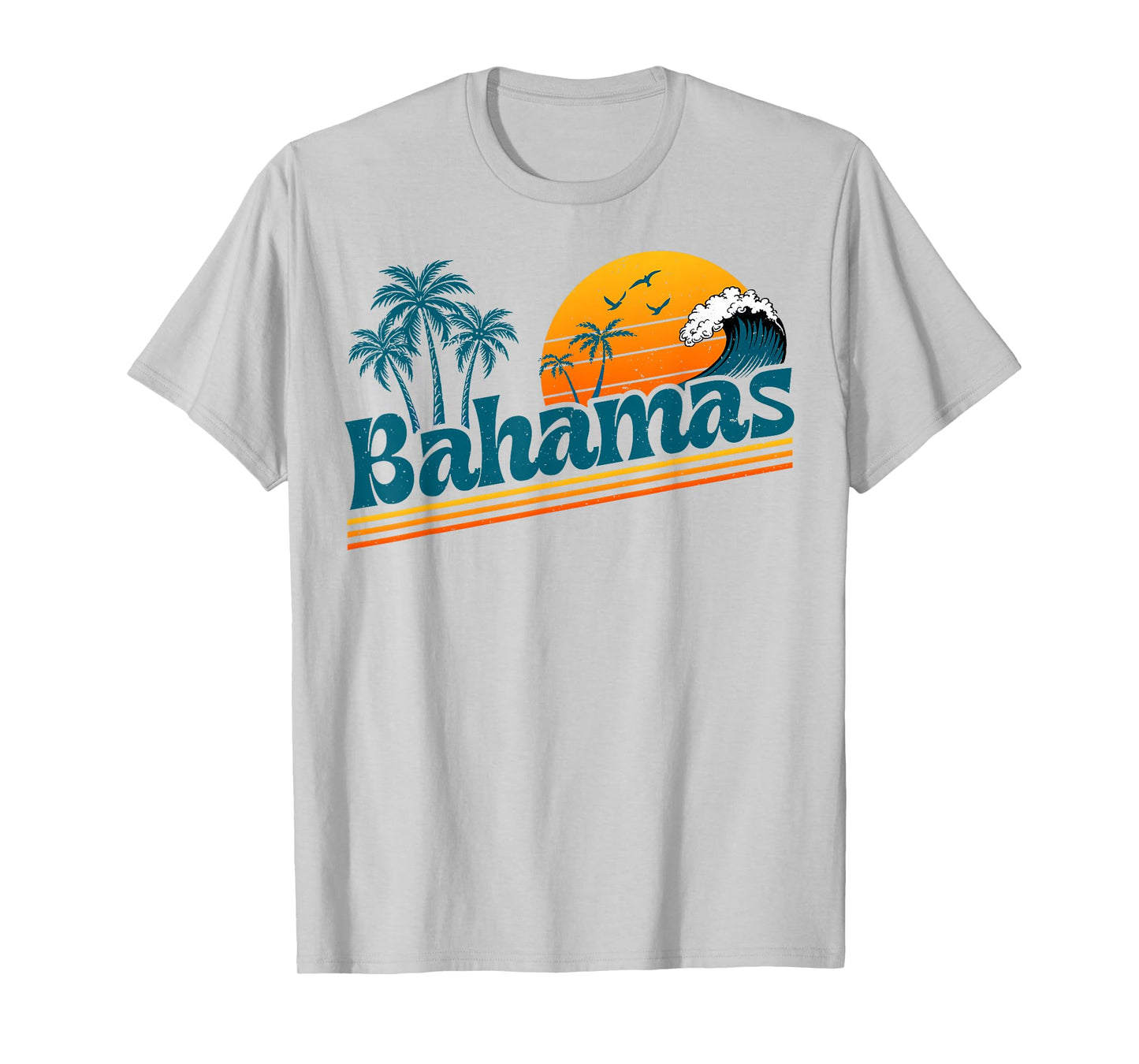Retro Bahamas Beach Summer Vacation Sunset 70s 80s Palm Tree T-Shirt