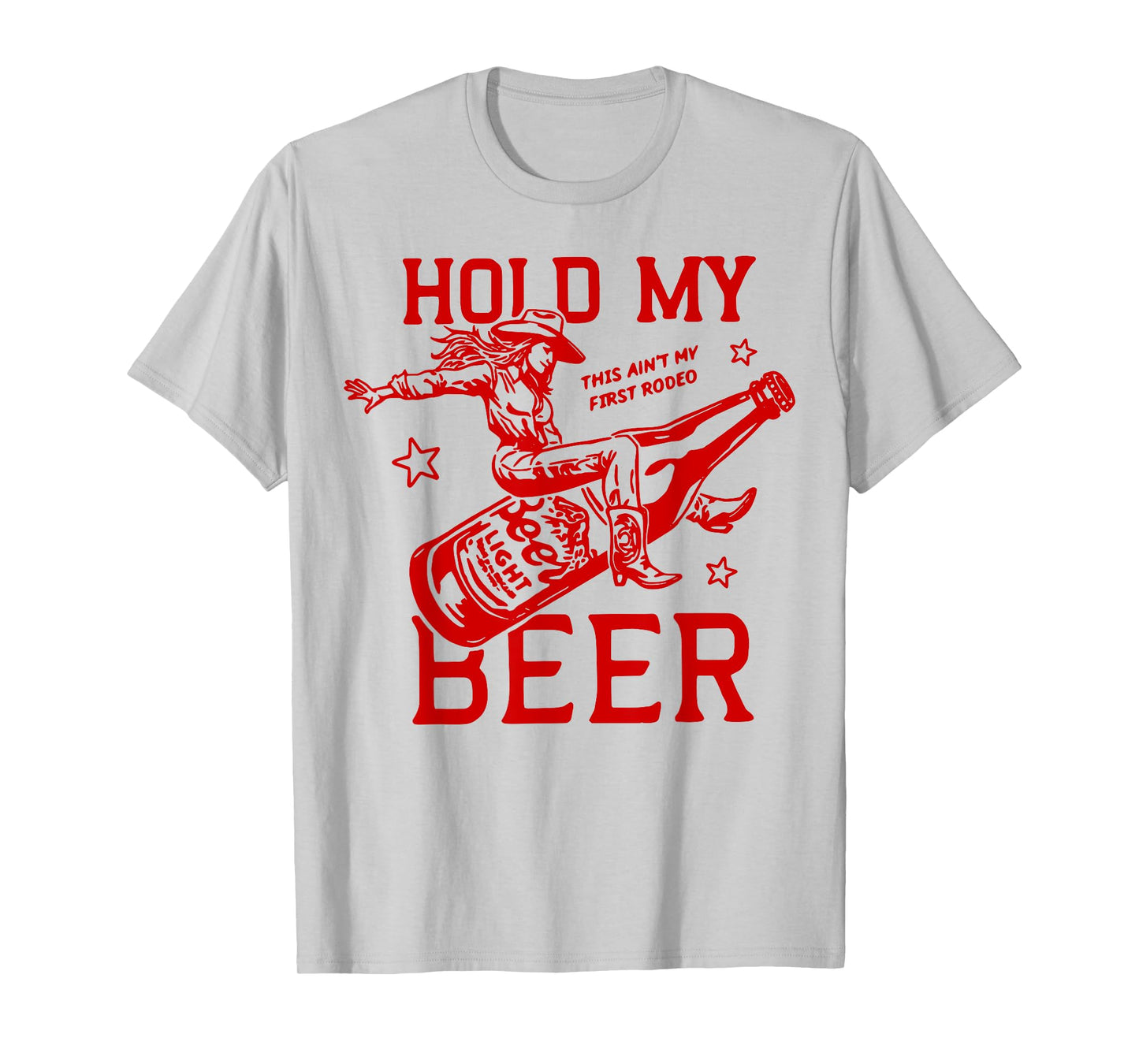 Funny Hold Beer Western Graphic Girl Women T-Shirt