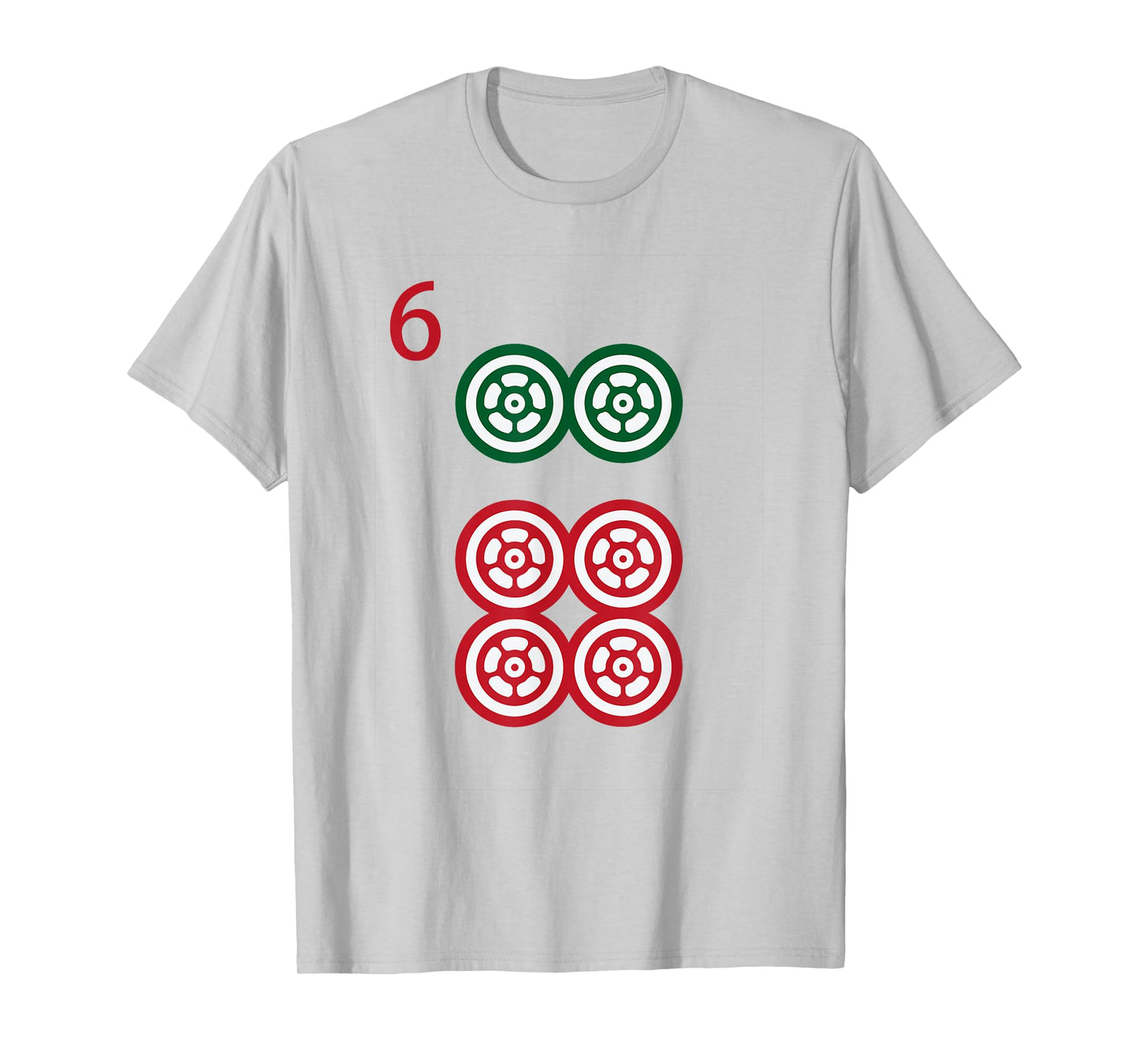 Chinese Mah Jong Dots Pinzu Six Tile Mahjong Costume T-Shirt