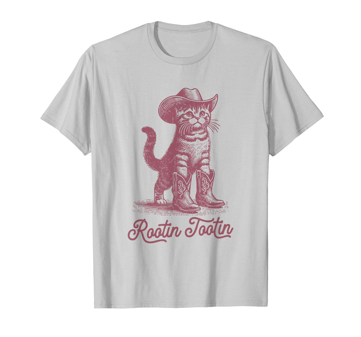 Rootin Tootin Vintage Country Western Cowgirl Cowboy Cat T-Shirt