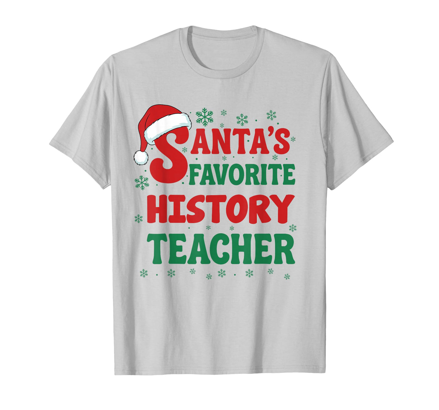 Santa's Favorite History Teacher Christmas Holiday Pajama T-Shirt