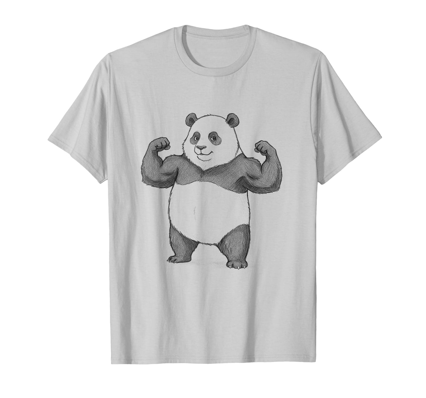 Panda Flexing Muscles Gym Exercise Design T-Shirt