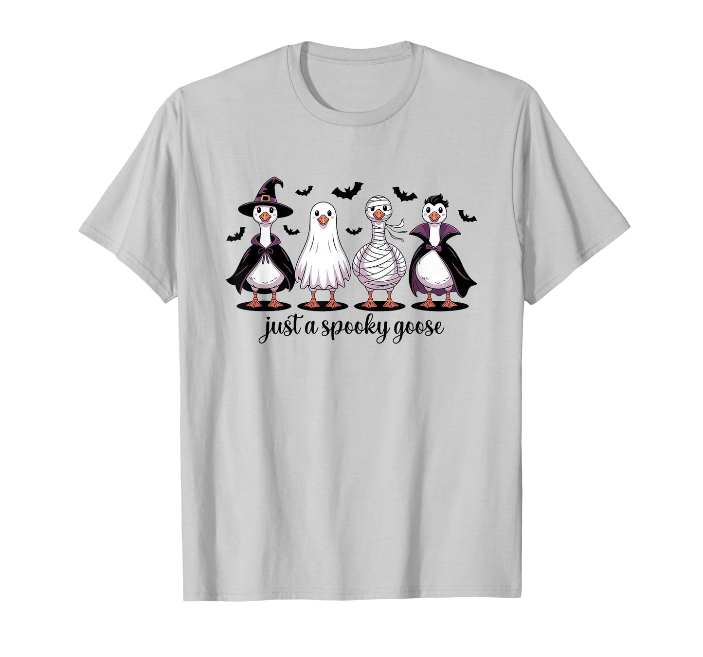Just A Spooky Goose Funny Silly Goose Witch Mummy Halloween T-Shirt