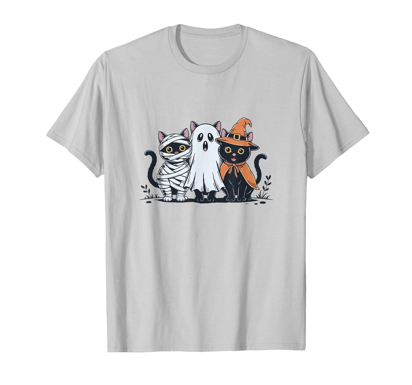 Ghost Black Cat Halloween Witch Black Cat Mom Cat Lover T-Shirt