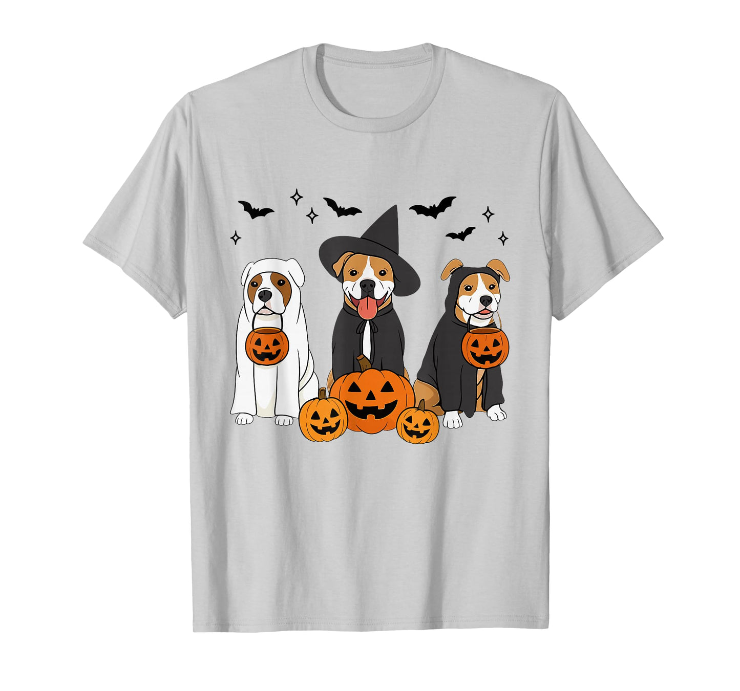 American Staffordshire Terrier Halloween Witch Amstaff Dog T-Shirt