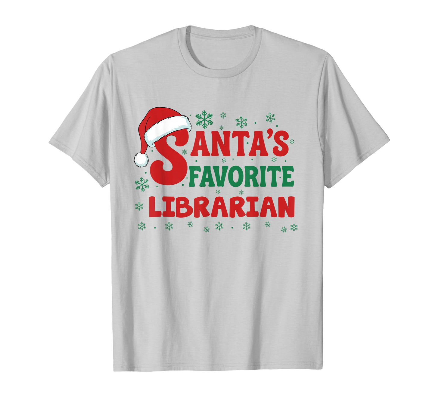 Santa's Favorite Librarian Christmas Holiday Pajama T-Shirt