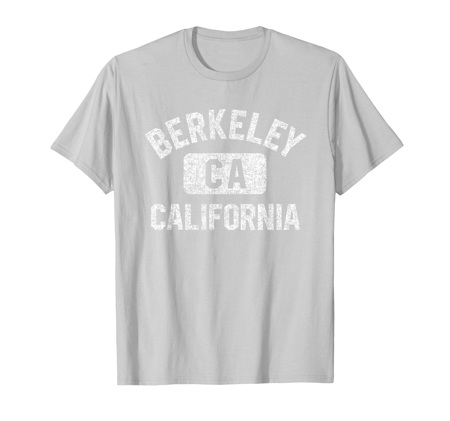 Berkeley California Gym Style Pink w Distressed White Print T-Shirt